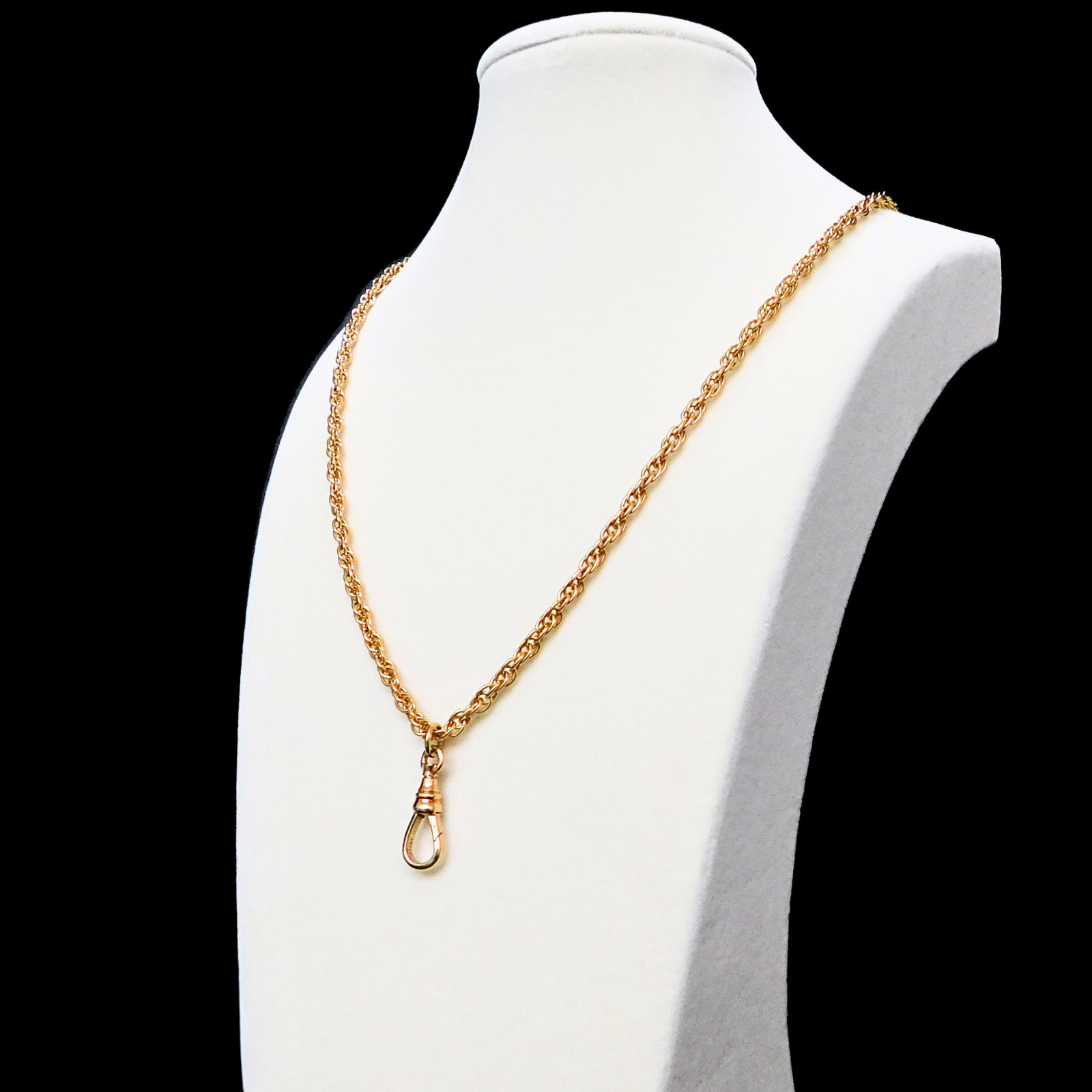 Vintage AJC Co. 1/20 12k Gold Filled Rope Chain Necklace , Watch Charm Fob, 27″