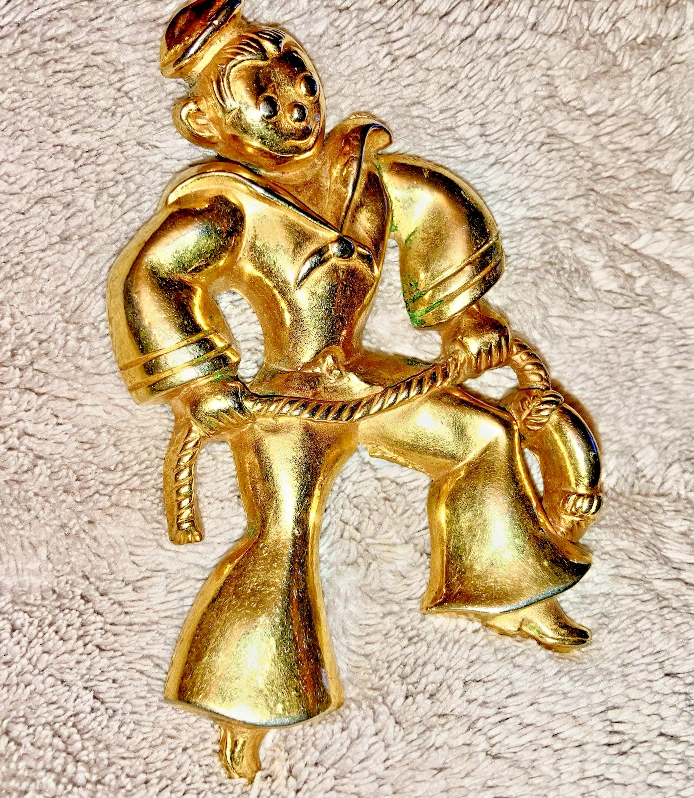 Rare 1940’s Antique Vintage WWII US Navy Sailor Man In Uniform Jewelry Pin