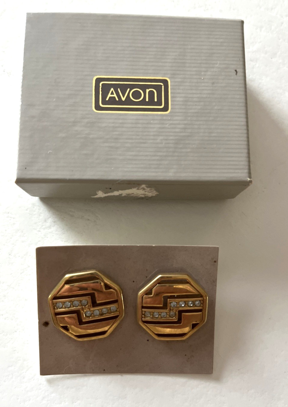 Vintage AVON Centennial 1986 Pearced Earrings Gold Tone