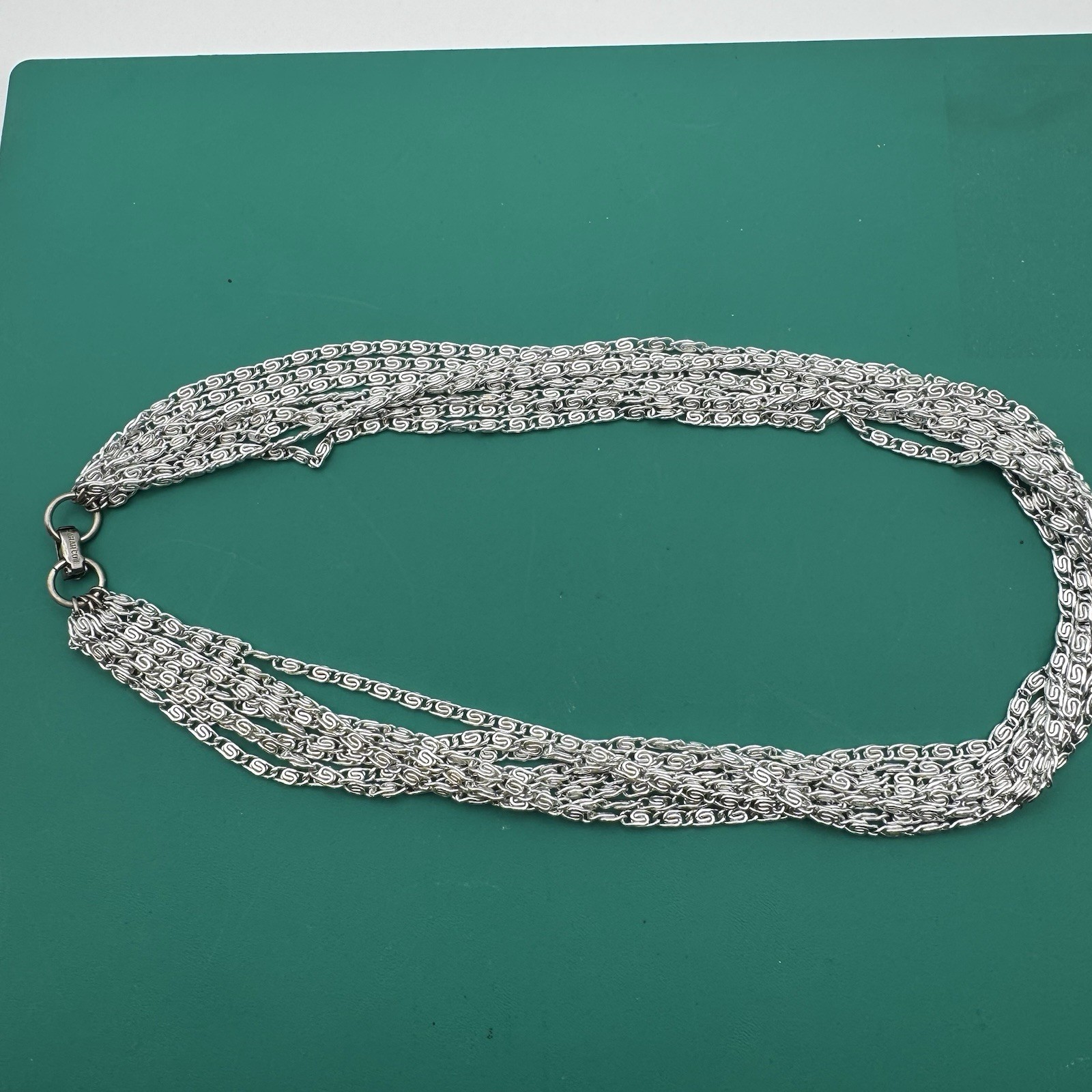 Vintage Sarah Coventry Silver-Tone Multi-Strand Layered Necklace Retro