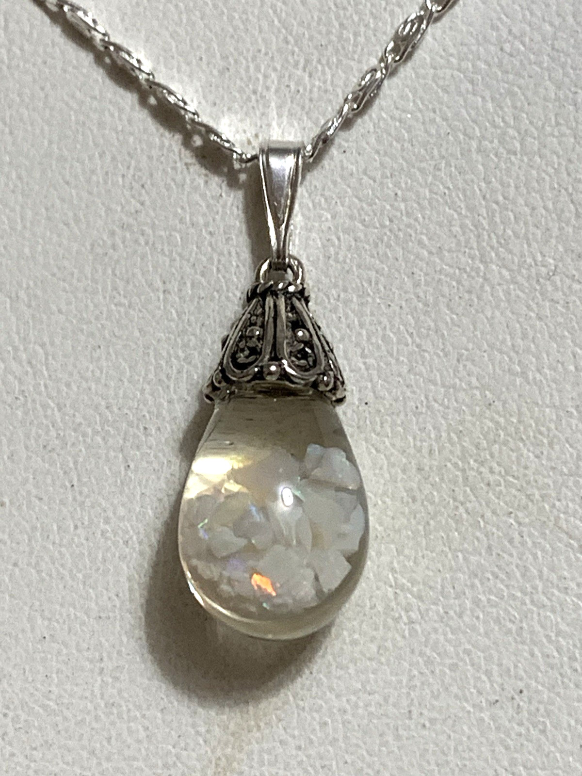 HOLIDAY SALE* ANTIQUE COLOSSAL 21MM FLOATING OPAL NECKLACE STYLE#1A-Sterling