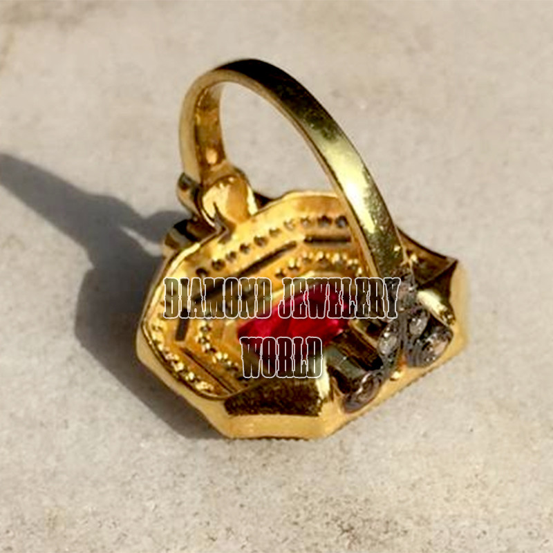 1.93ctw Rose Cut Diamond Ruby Studded Silver Victorian Gorgeous Ring Jewelry