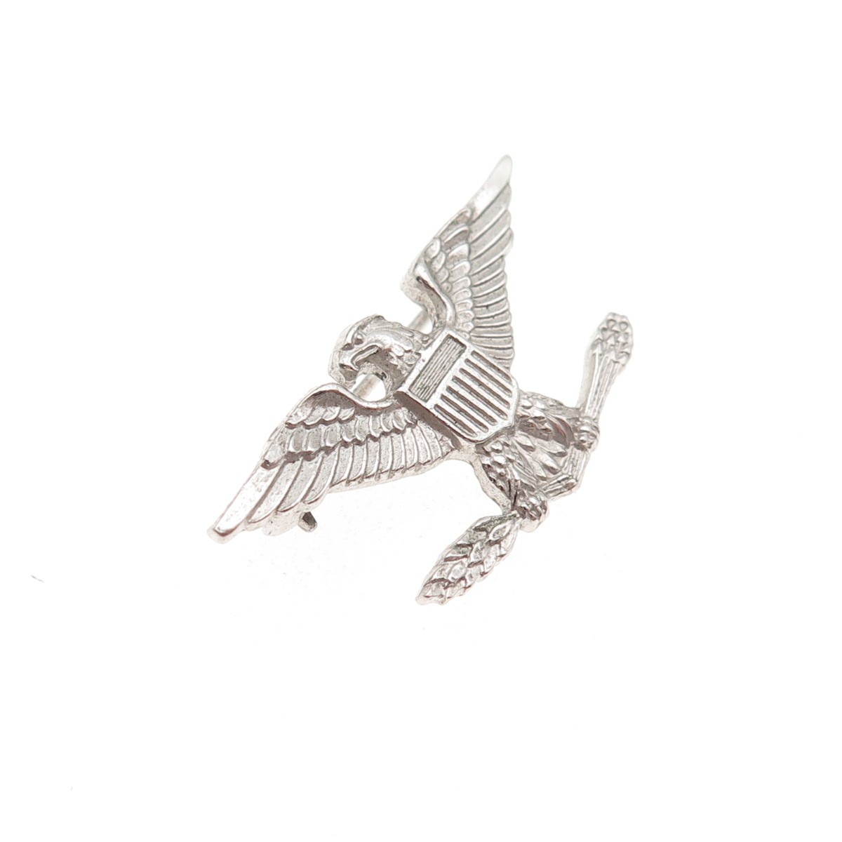 Amico 925 Sterling Silver Antique WWII US Army Colonel Eagle Pin Brooch