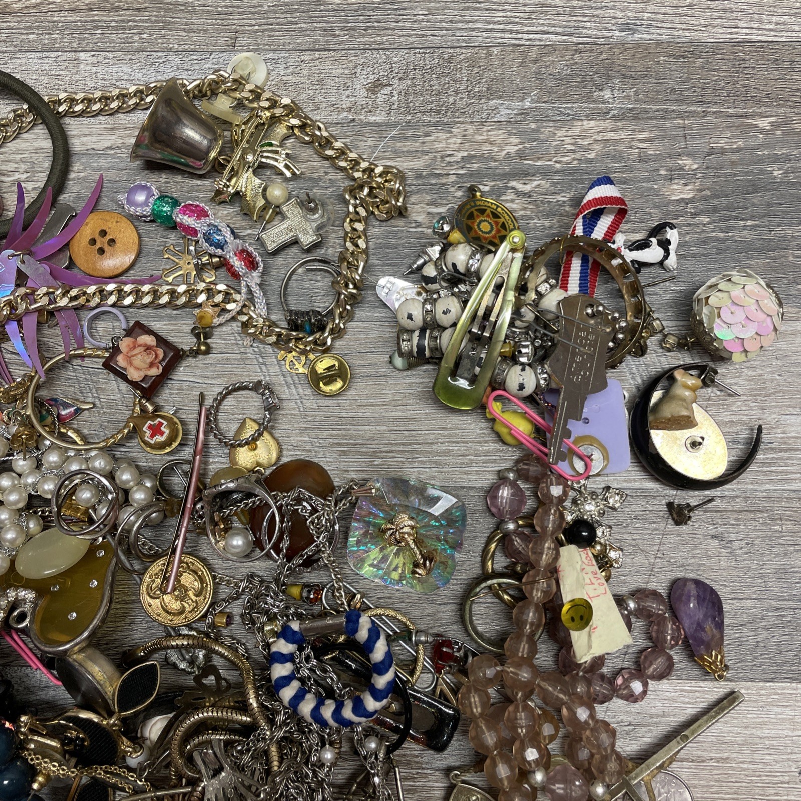 1lb 13 oz True Junk Drawer Costume Jewelry Lot