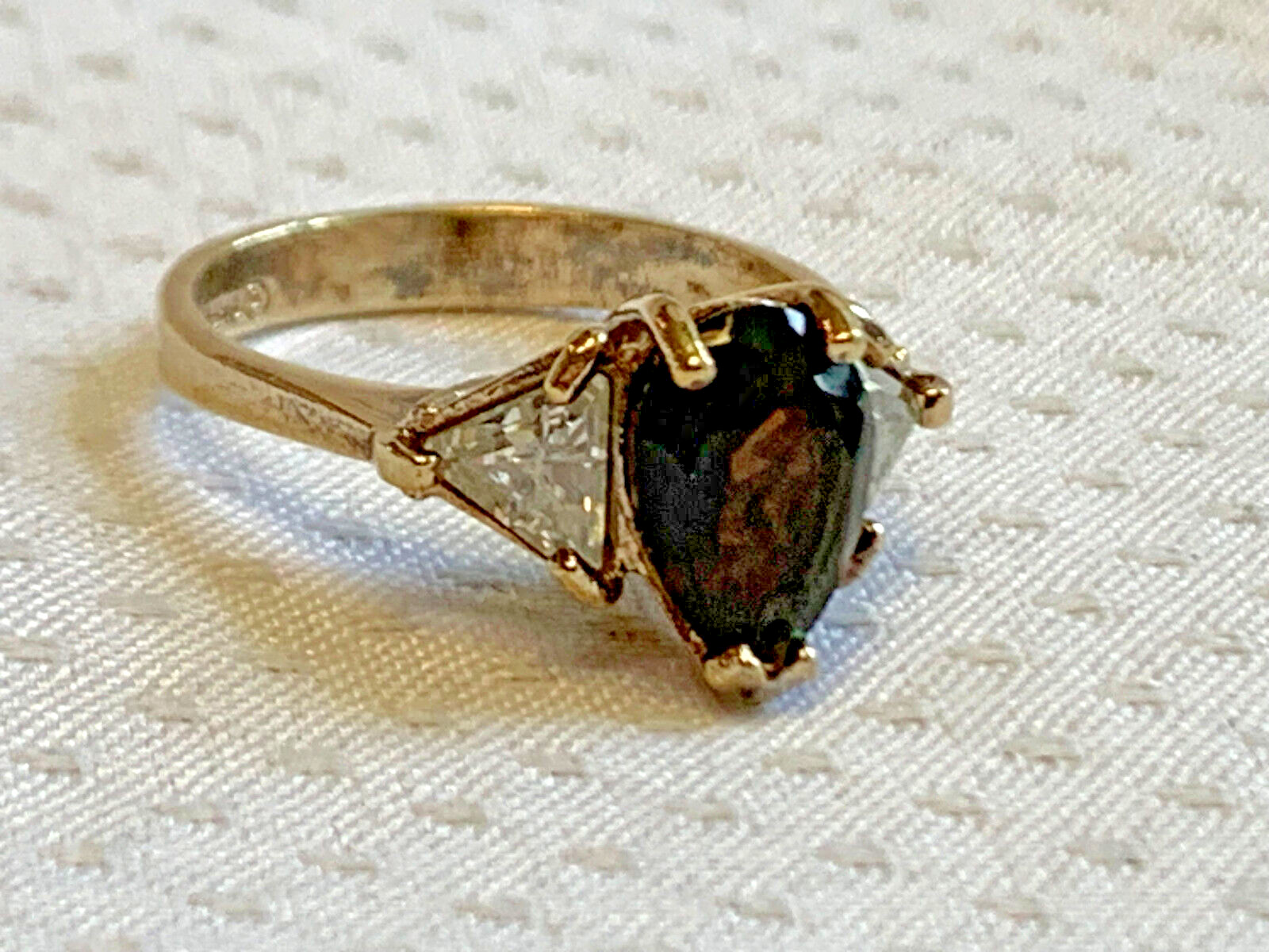 Vtg Sterling Silver Gold Vermeil Ring 3.9g Fine Jewelry Sz 6.75 Smoky Stone