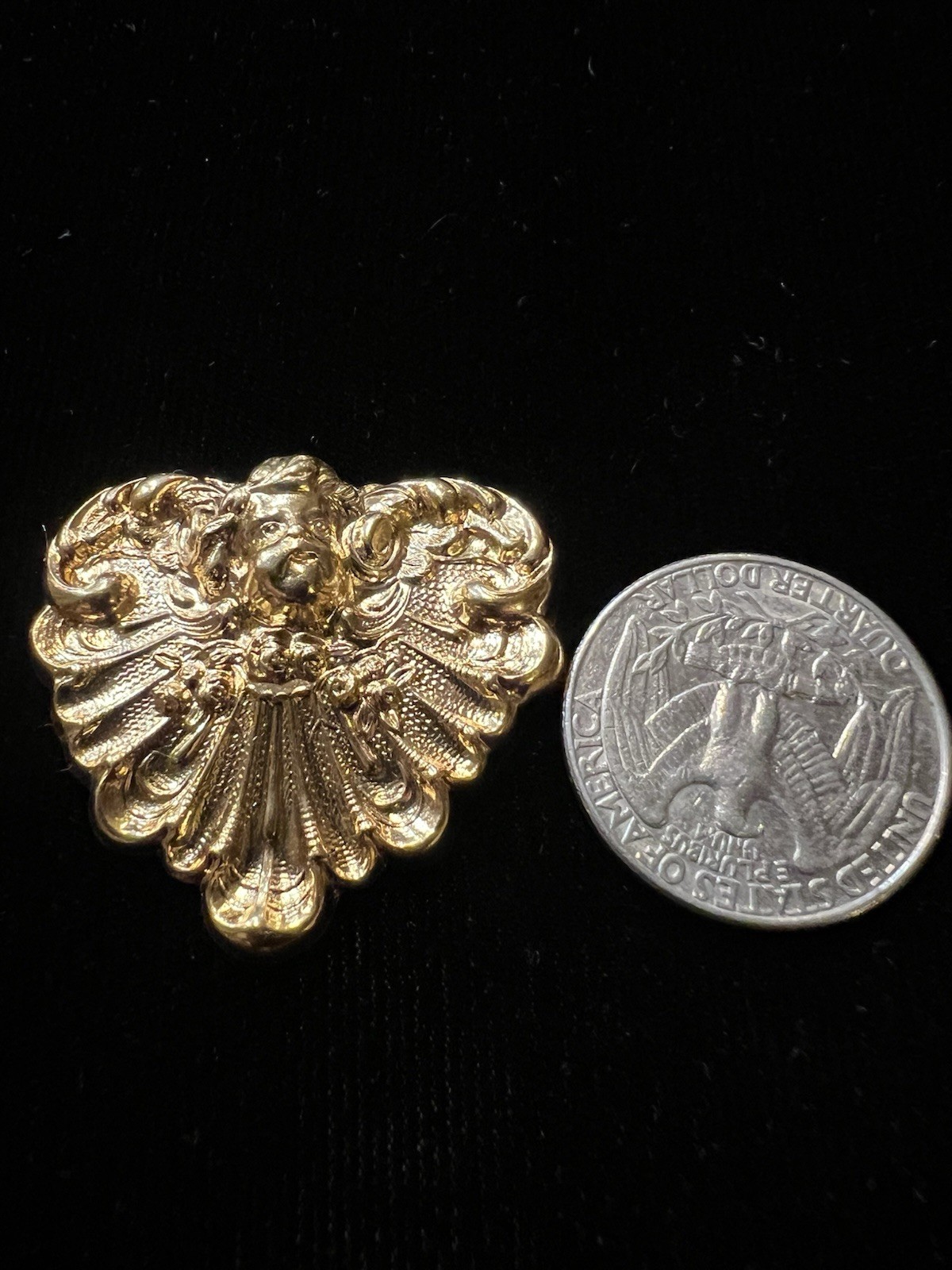 Vintage Cherub 22K Gold Plated Brass Stamping for Jewelry Making/Decoration NOS