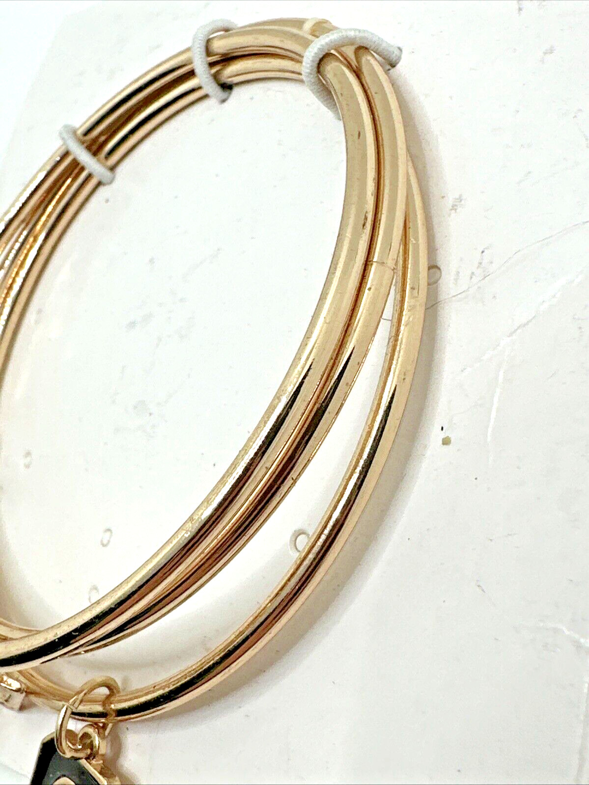 NEW GUESS 3 pc Charm Bracelet Set Stackable Bangle Stack Rose Gold Tone NWT