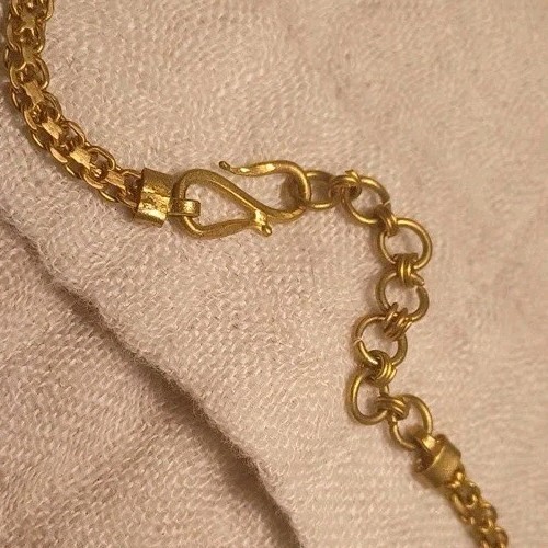 Gemstone Art Festoon Brass Booklink Chain Carnelian Bead Dangle Collar Necklace