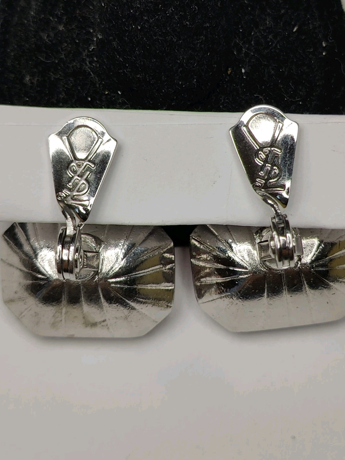 Vintage Saint Laurent Red Rhinestone ClipBack Earrings