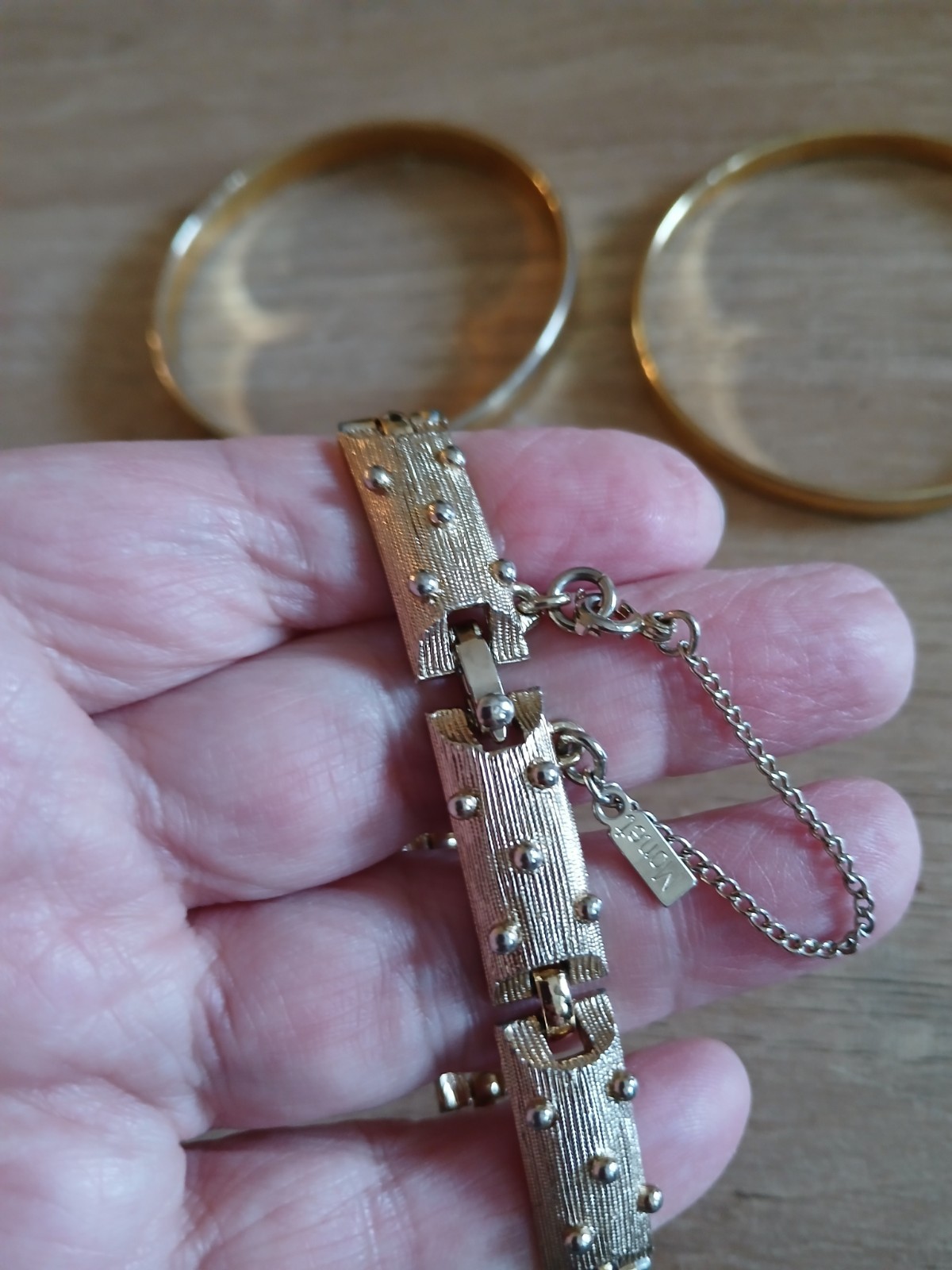Lot 3 Vintage Bracelet MONET Gold Tone 7,5″