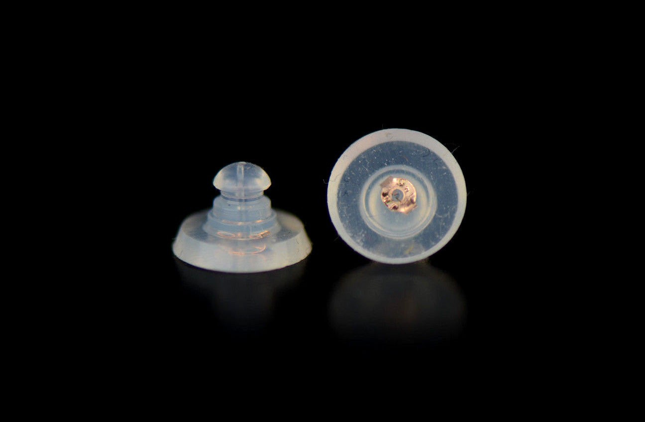 14k Rose Gold Gold Jelly Silicon Back Earring by Pc and Pair!!!