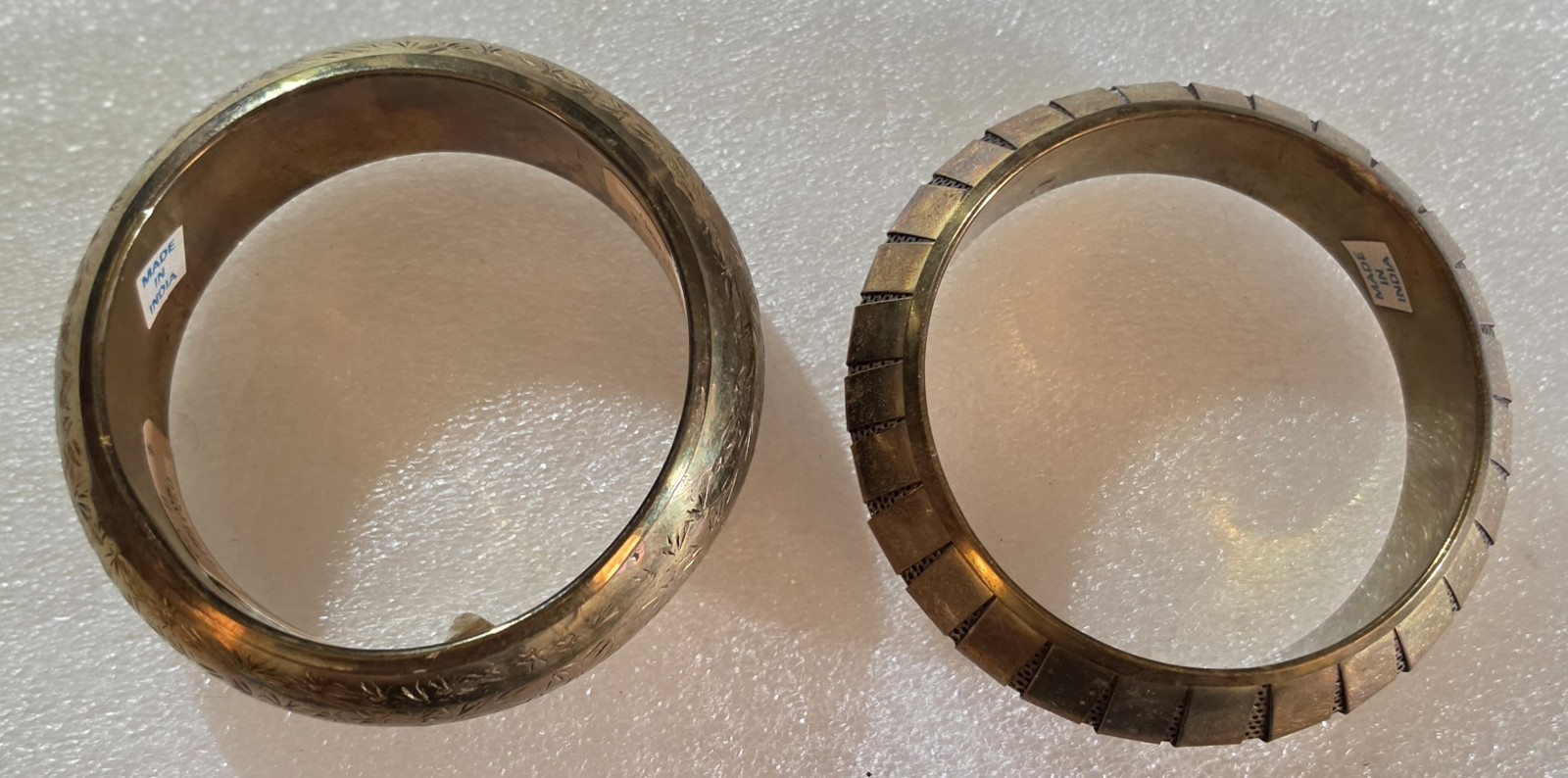 Vintage Made In India Chunky Brass Bangle Bracelet Jewelry Lot
