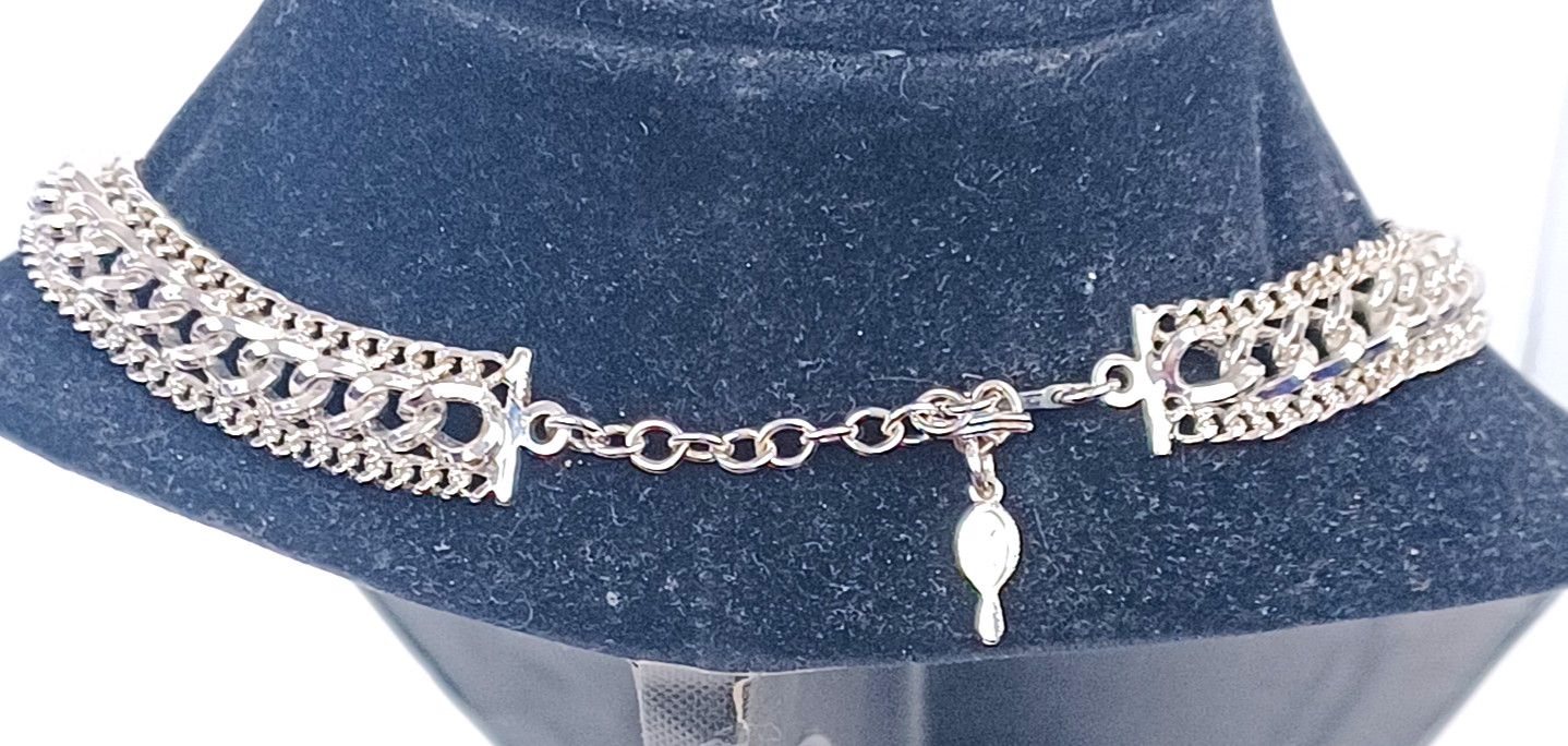 Vintage Sarah Coventry Silver Tone Chain Choker Necklace Signed 16″