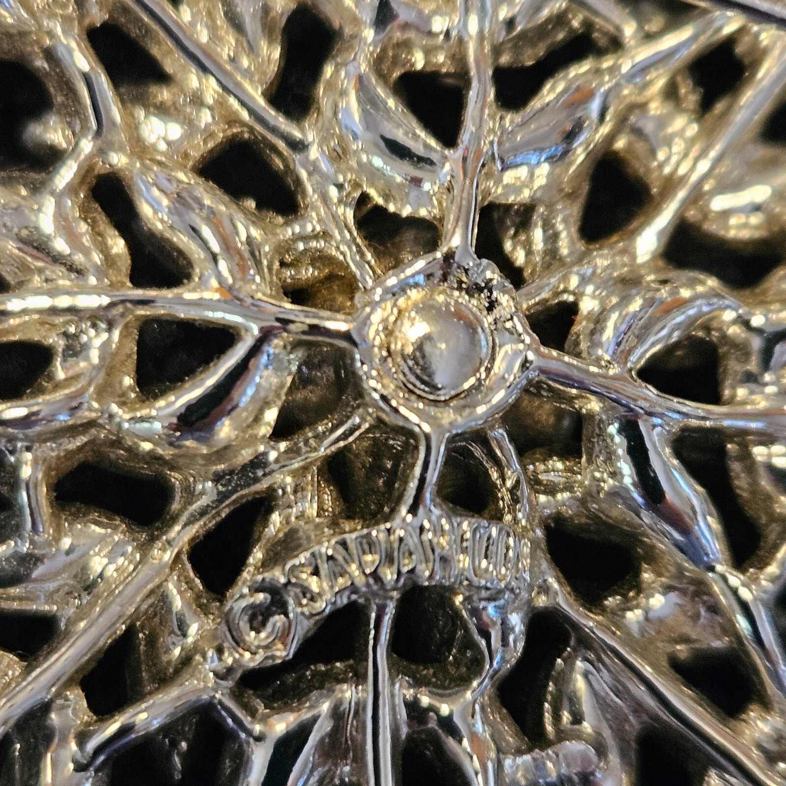 Vintage Sarah Coventry Evening Snowflake Signed Rhinestone Brooch Pin 1960-1969