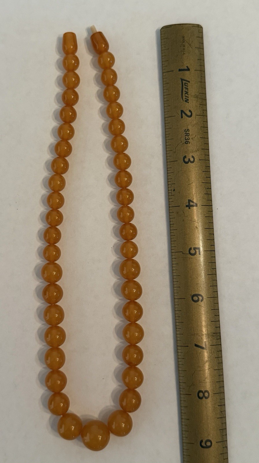 Butterscotch Egg Yolk Amber Graduated Round Beads Necklace 9.65mm-15.53mm 31.3g