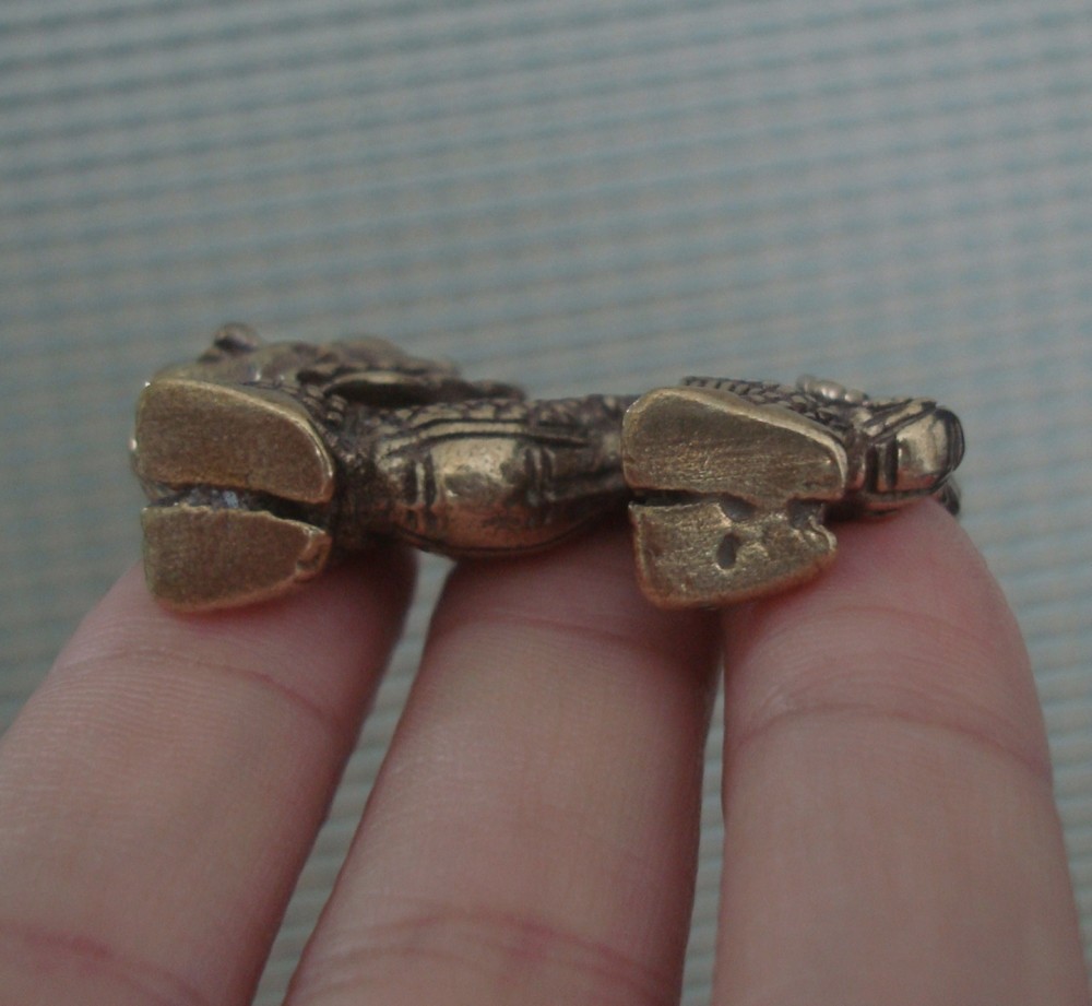 Vintage Style Solid Brass Dragon Figurine Statue Pendant Bag Charms
