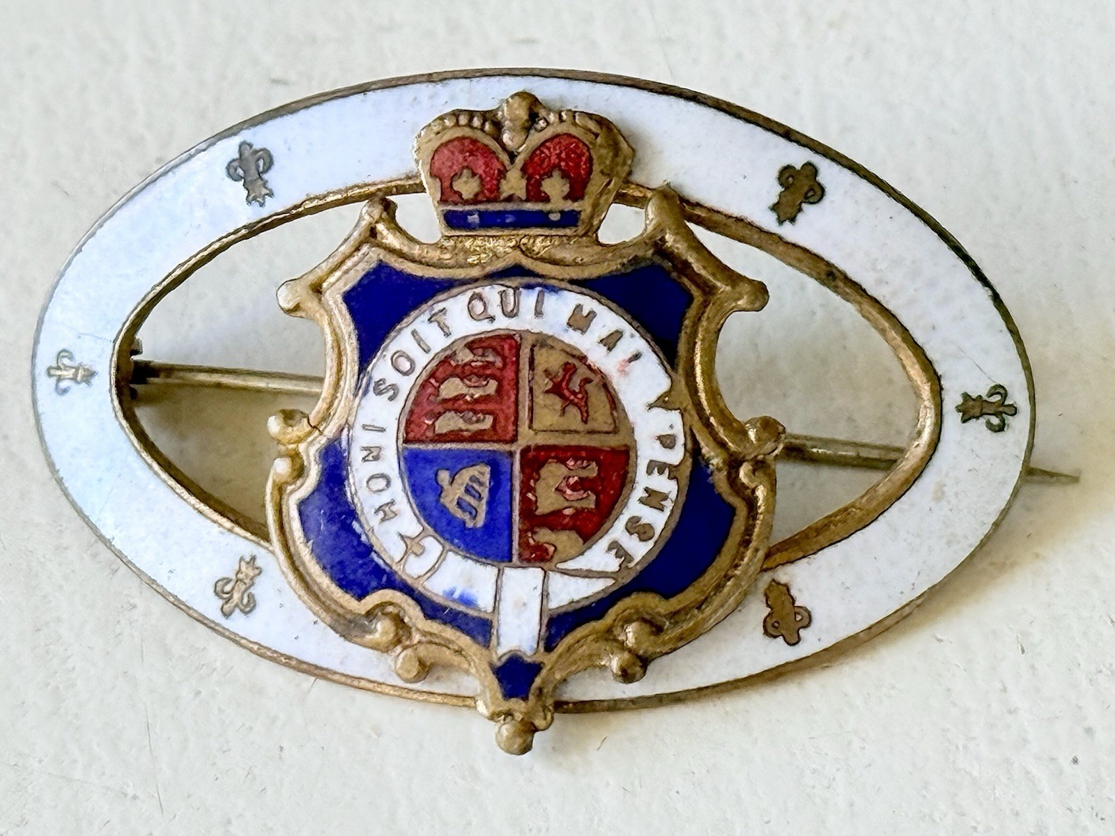 Rare Antique British Royal Arms of the United Kingdom Brooch/Order Of The Garter