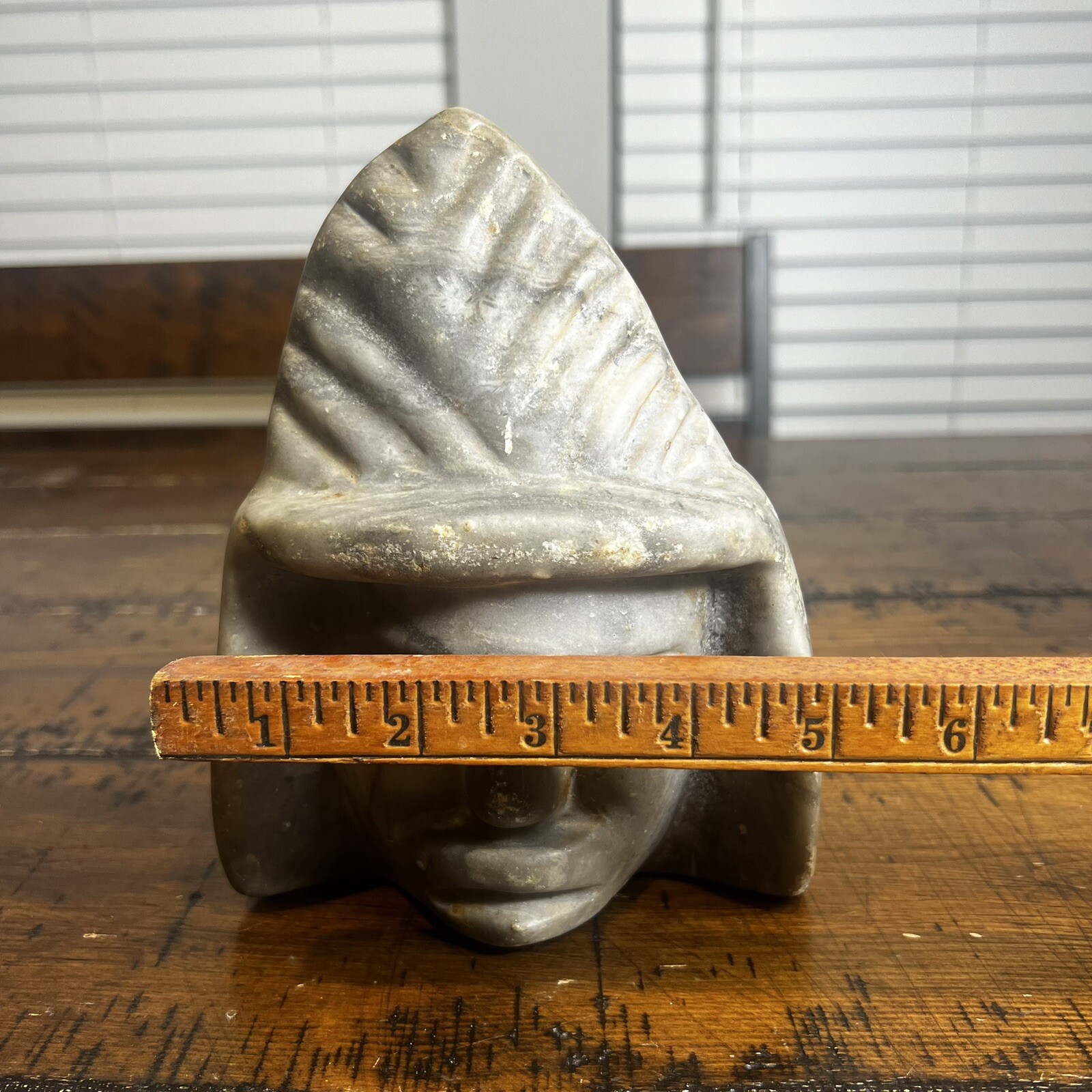 Gorgeous 2 Tone Grey Stone Heavy Warrior Spiritual Statue