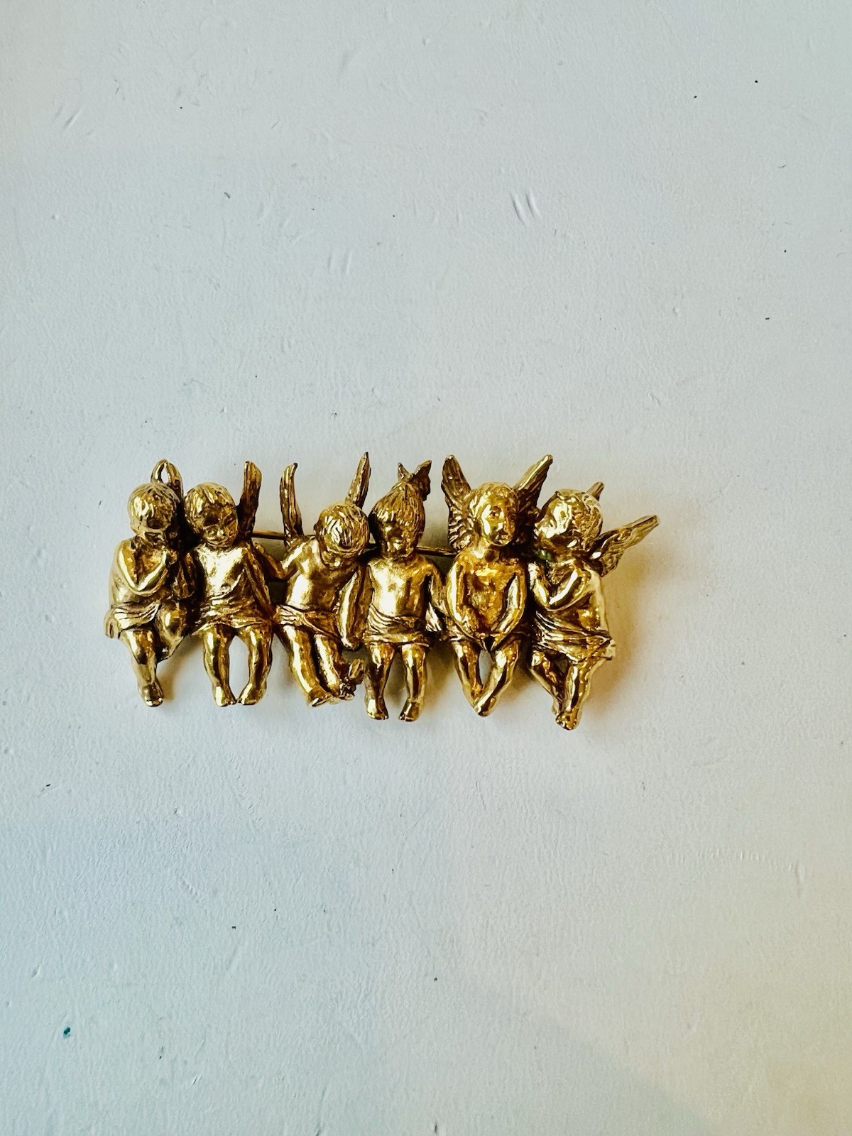 Vintage Edgar Berebi Limited Edition 6 All n A Row Angel child Brooch