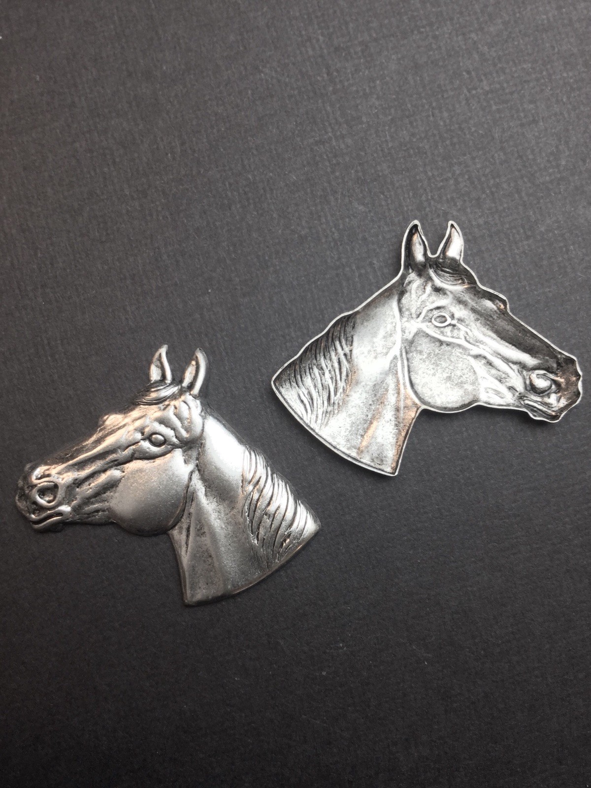 40024 Matte Silver Oxidized Quarter Horse Brass Jewelry Finding