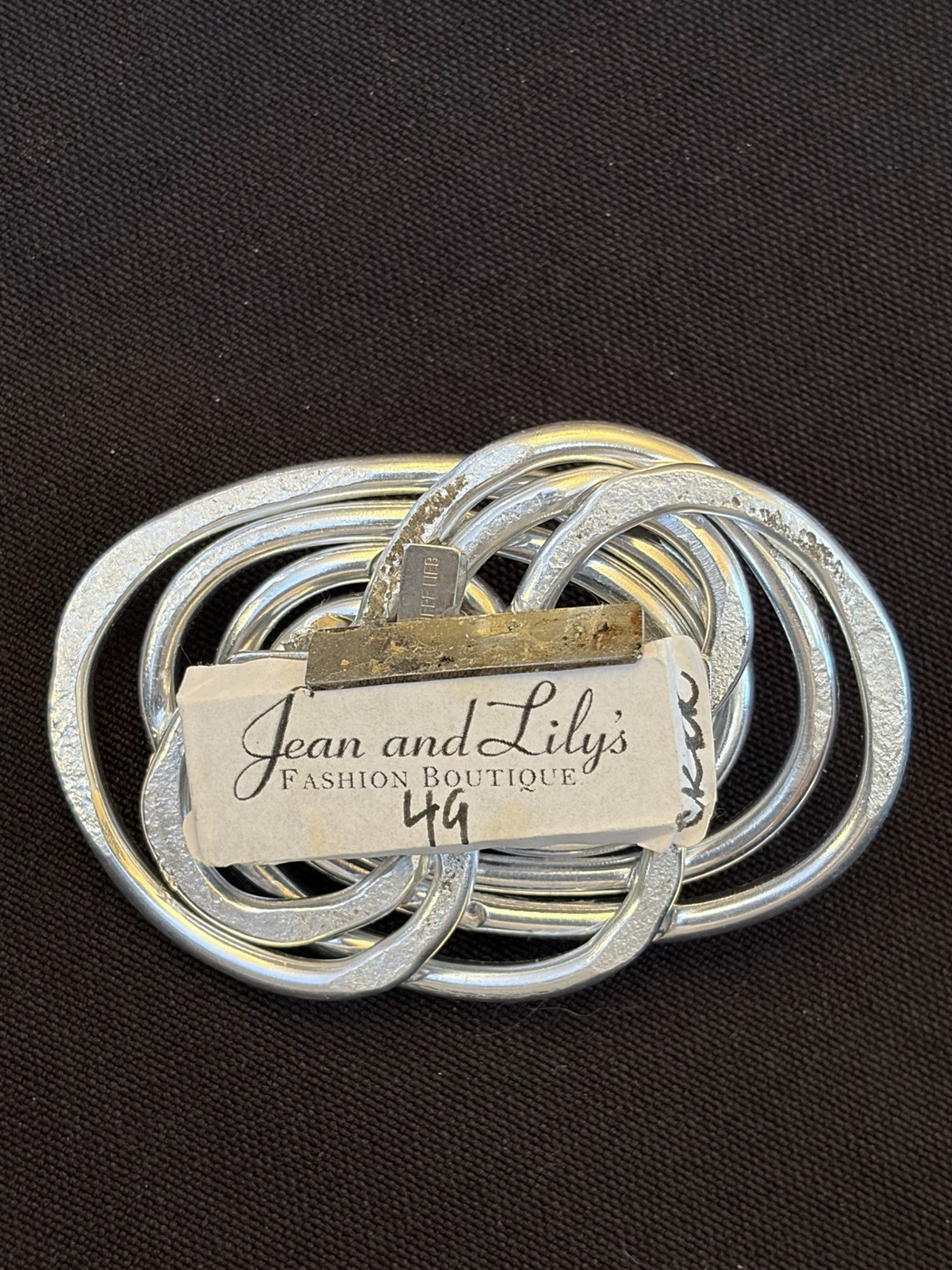 NEW Vintage Jeff Lieb Silver Tone Swirl & Pearl Swarovski Crystal Magnet Brooch