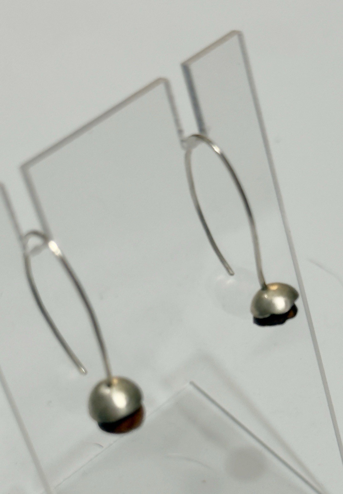 Petit flower Vintage Sterling Silver earrings Fishhook back Unmarked Artesian