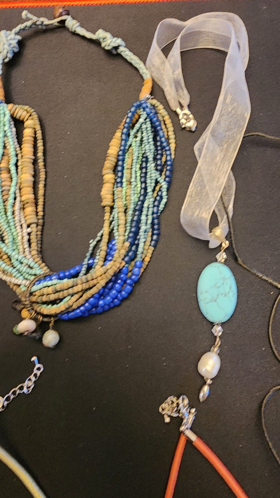 Lot #39 of random estate sale jewelry, earrings, necklace, pins, pendants, other