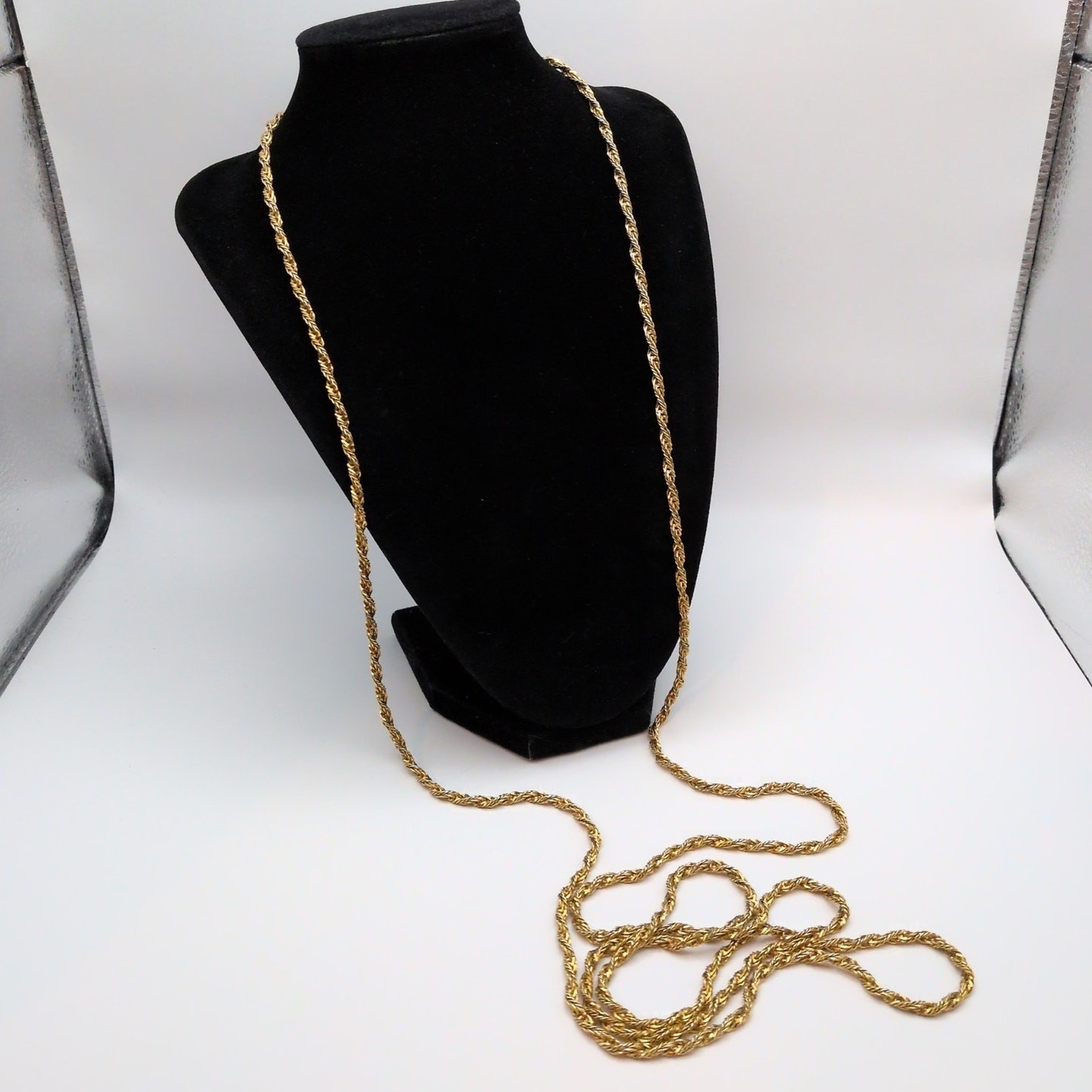 Napier Signed 1/20 12k GF Gold Filled Extra Long Twist Rope Chain 58.5in 42.37g
