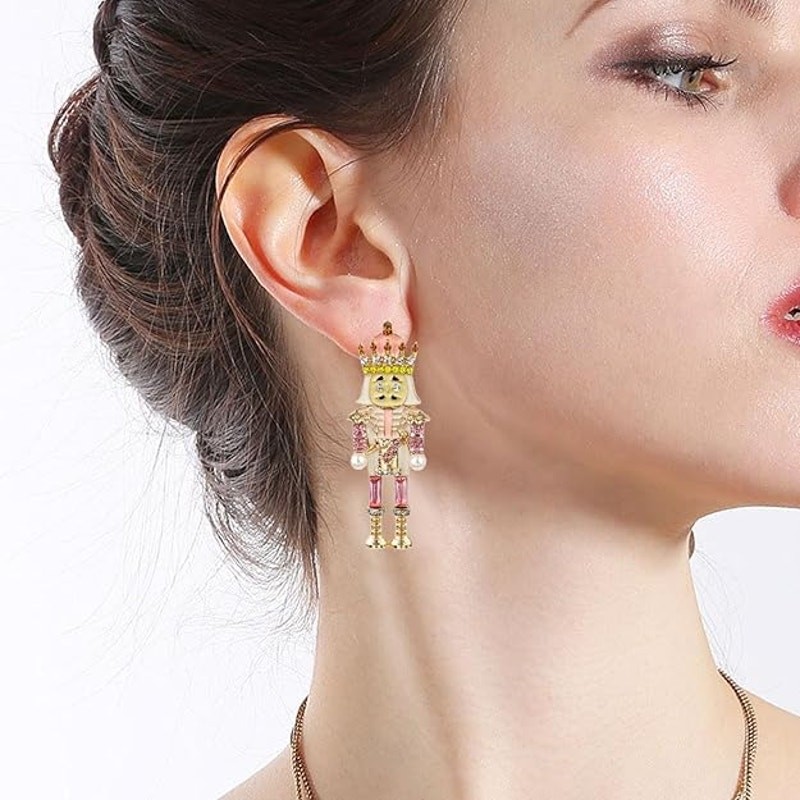 2 PAIR Christmas Earrings for Women, Vintage Nutcracker