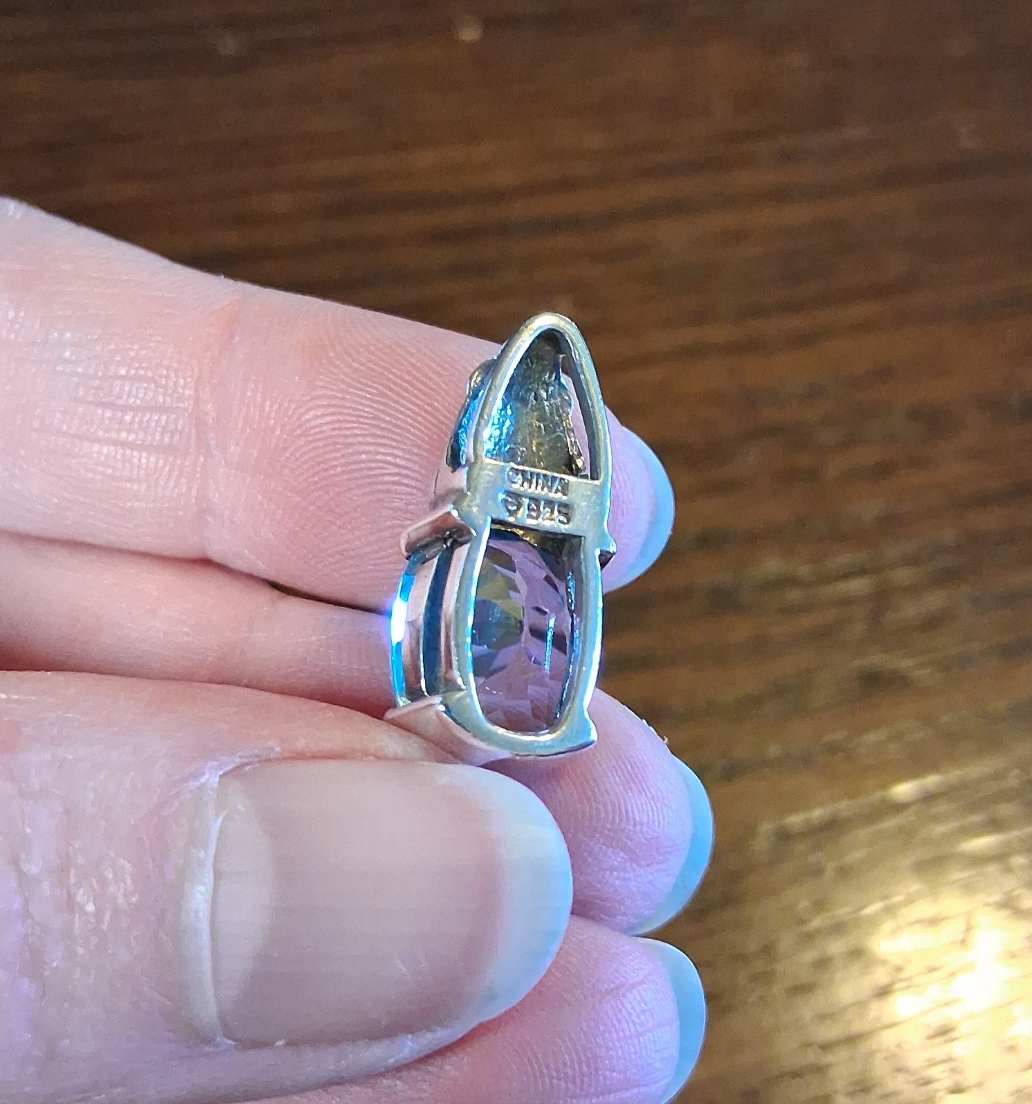 Vintage 1990s Sterling Blue Topaz & Sapphire Pendant 4.8g See Pics/Description