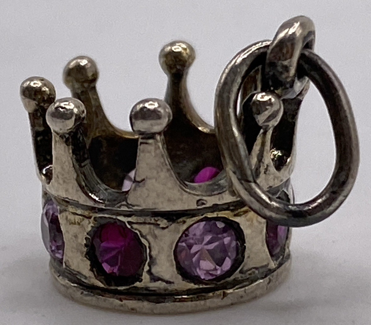 Brown County Sterling Silver Rhinestone Purple Charm 2.3g 1/2”