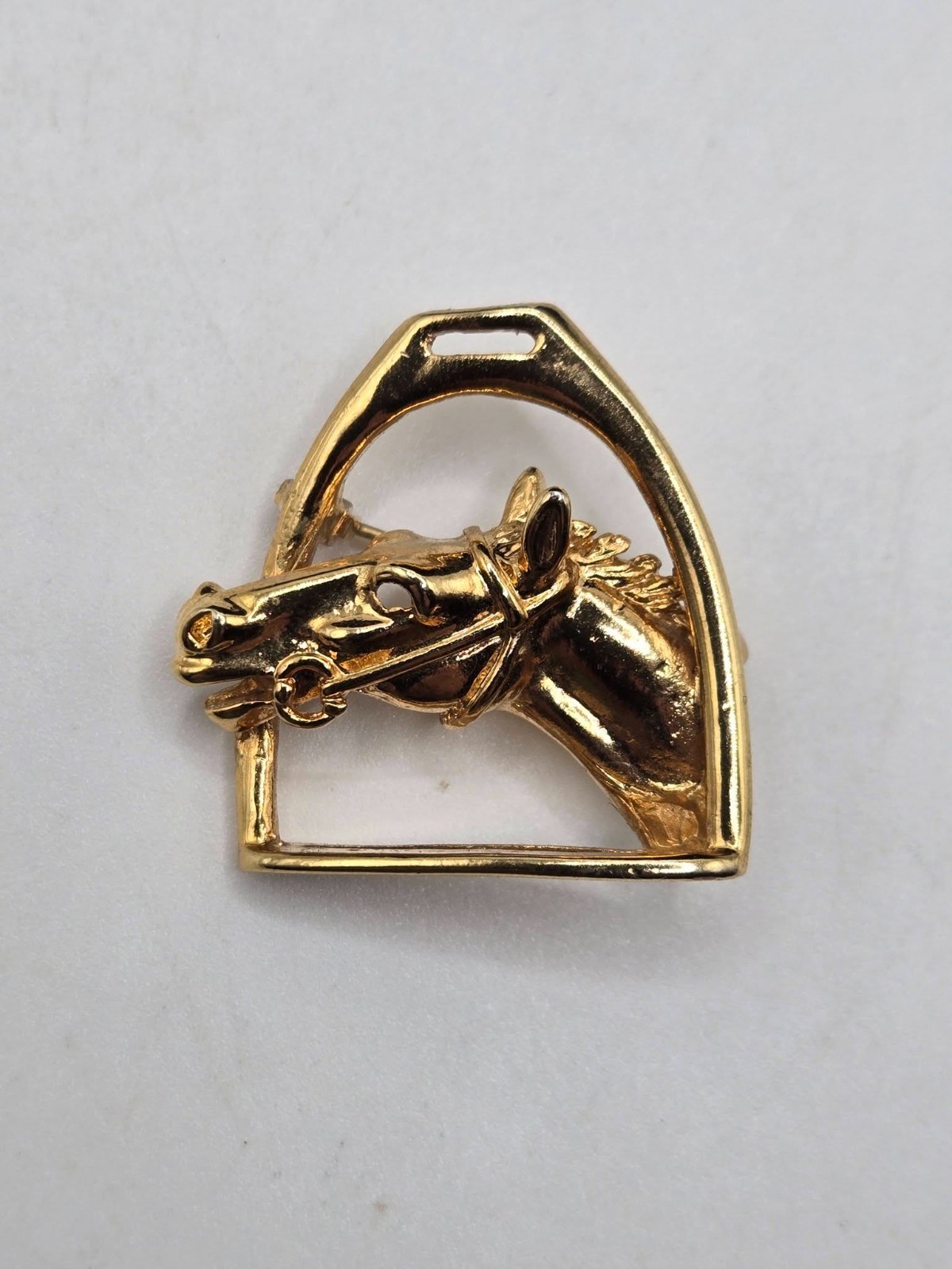 Vintage Equestrian Horse Stirrup Iron Brooch Polo English Riding