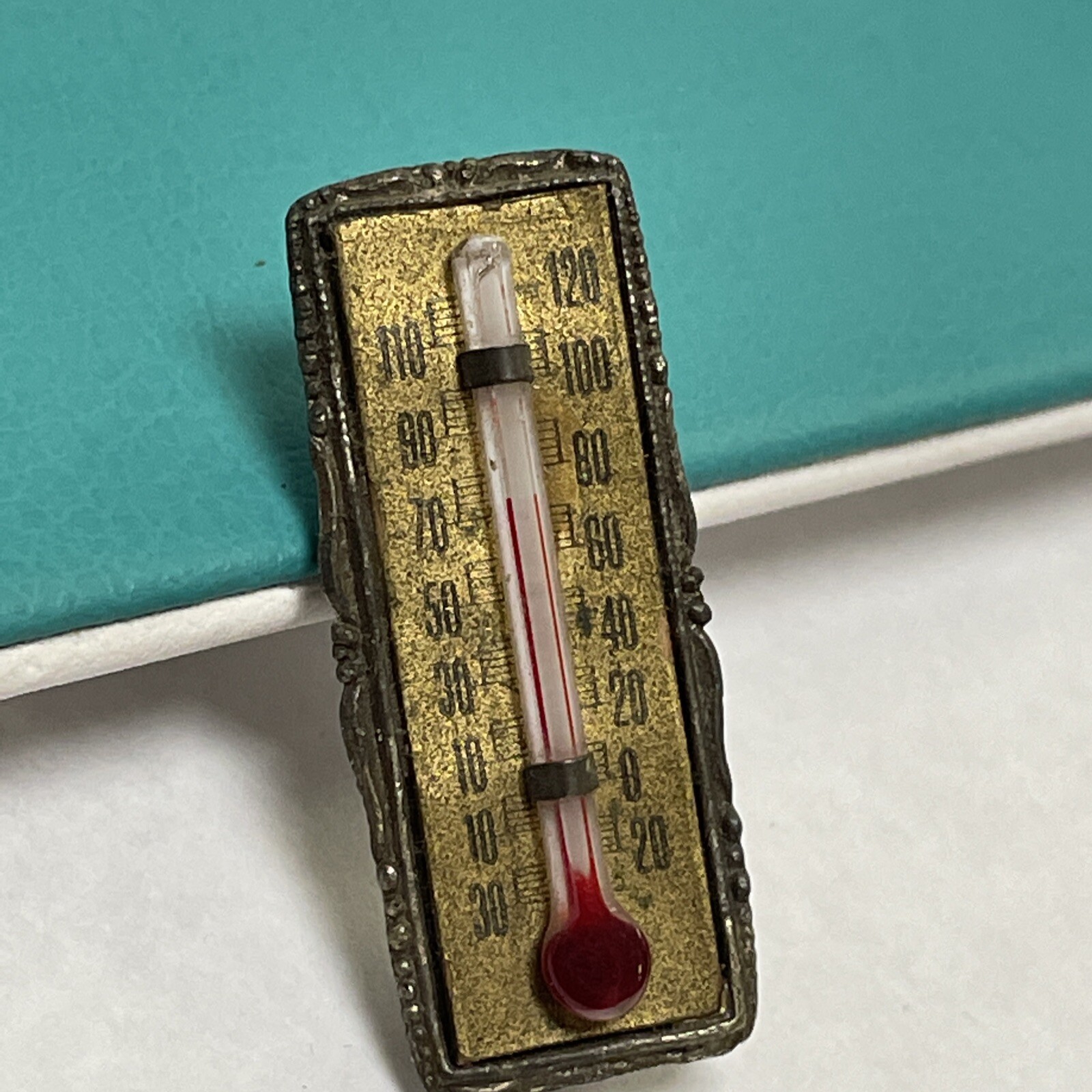 L/N LITTLE NEMO SIGNED VINTAGE TEMPERATURE MINI THERMOMETER PIN BROOCH C CLASP