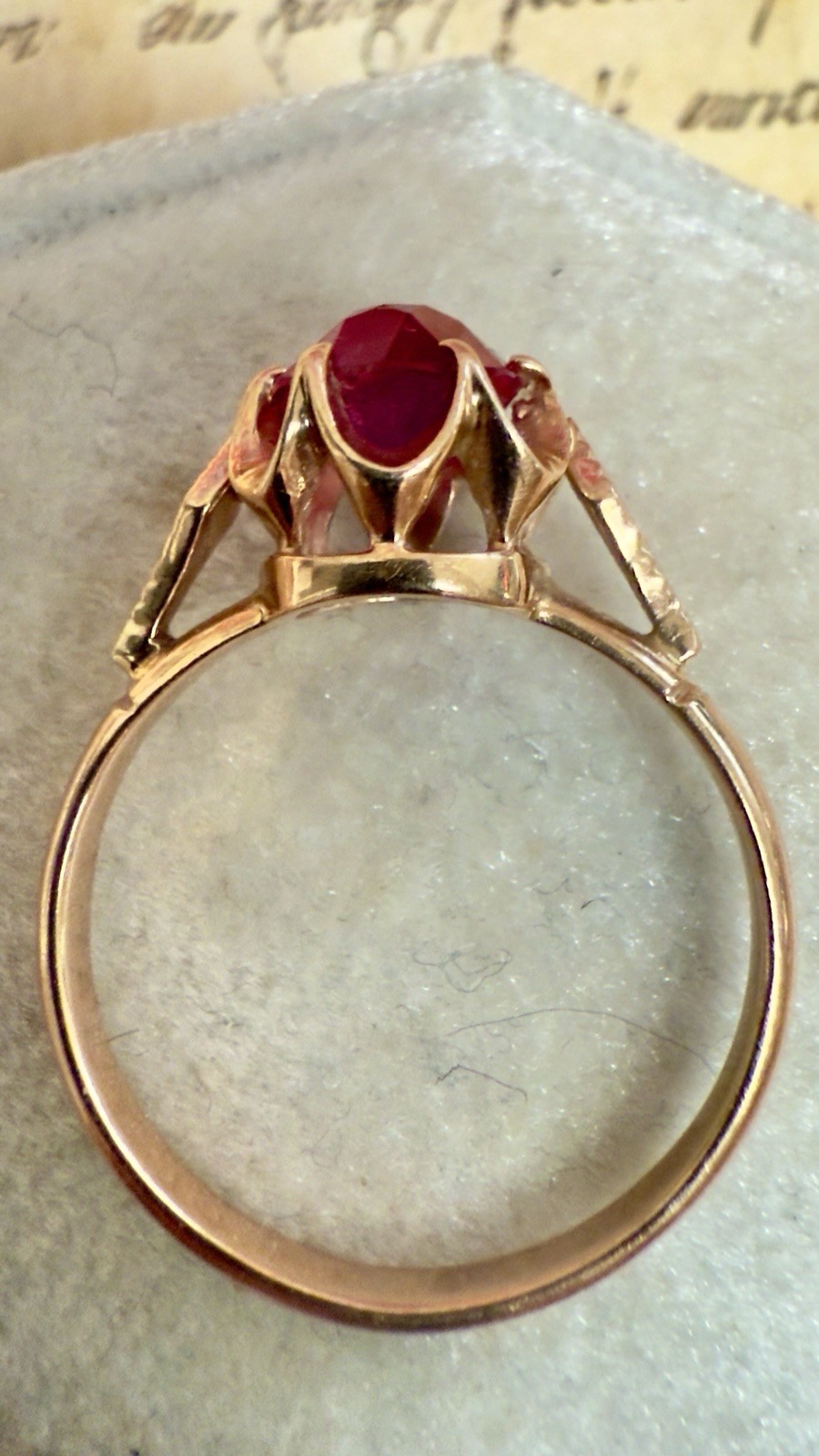 Size 8.5 Stunning Vintage 583 14k Rose Gold Ring – East European USSR Era #1851