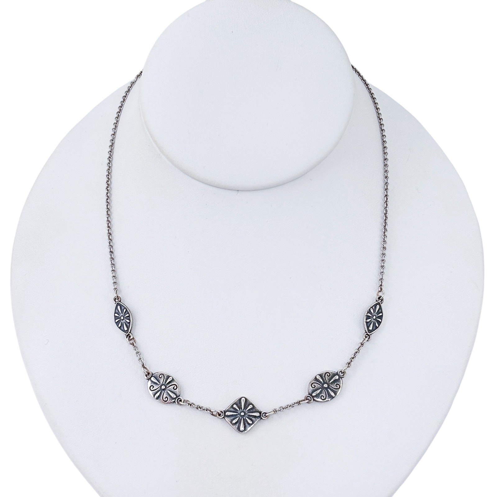 Retired James Avery Sterling Silver 925 Madeira Station Necklace 15″-16″-17″