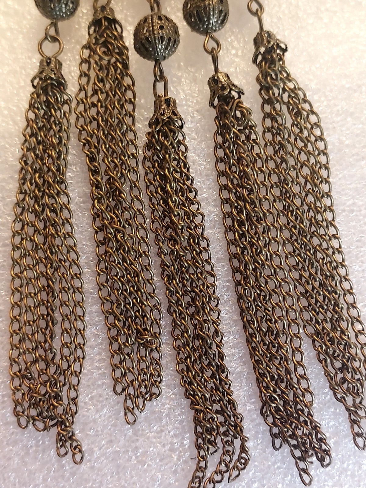 Antique Bronze Color Tassell Imitation Pearl And Bronze Color Cutout Beads…