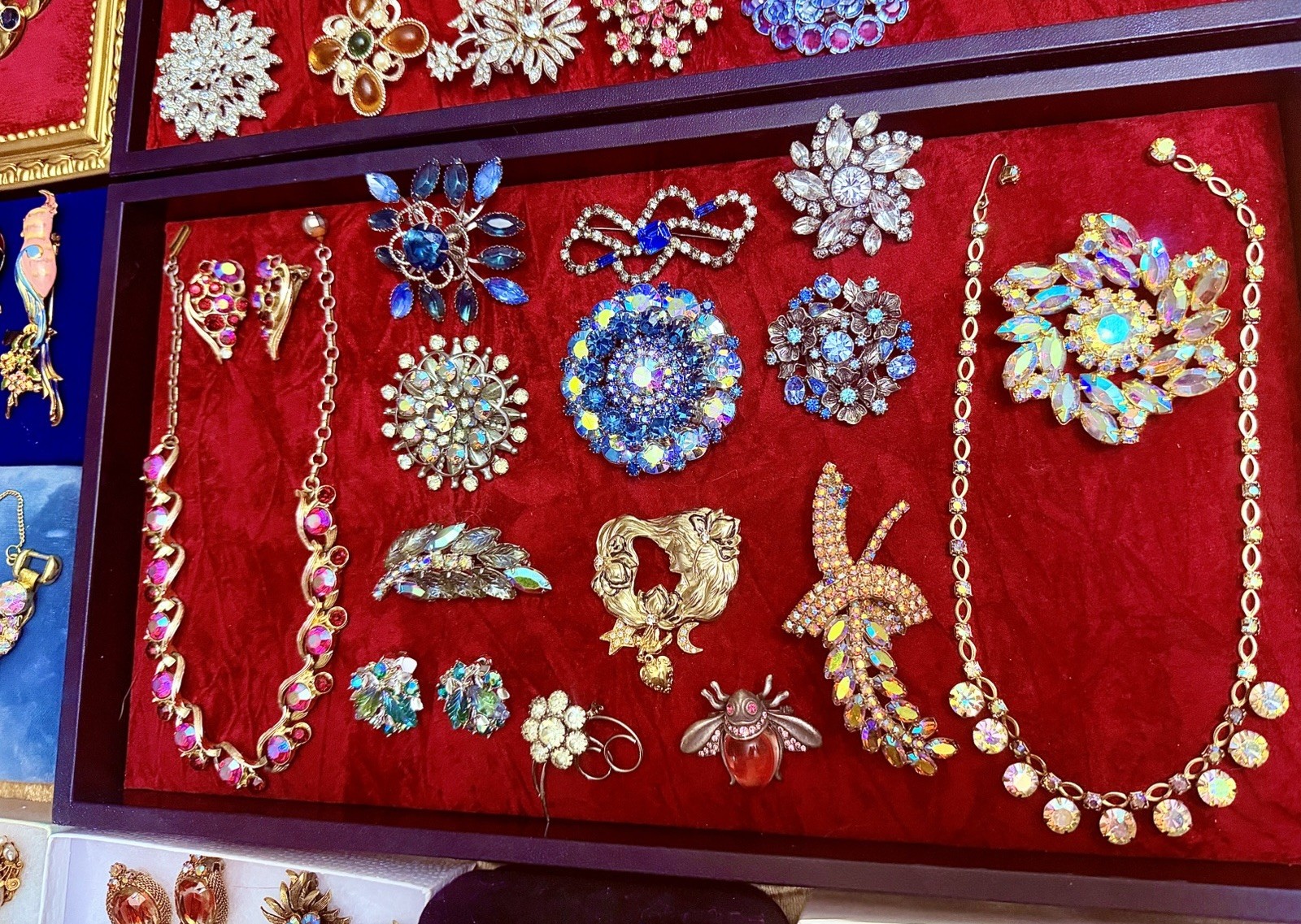 Vintage Rhinestone Jewelry Lot Haskell Weiss Juliana Crown Trifari Givenchy +