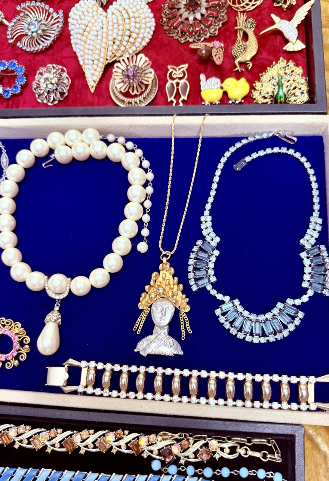 HUGE Vintage Mod Rhinestone Jewelry Lot High End Schreiner Weiss Eisenberg +