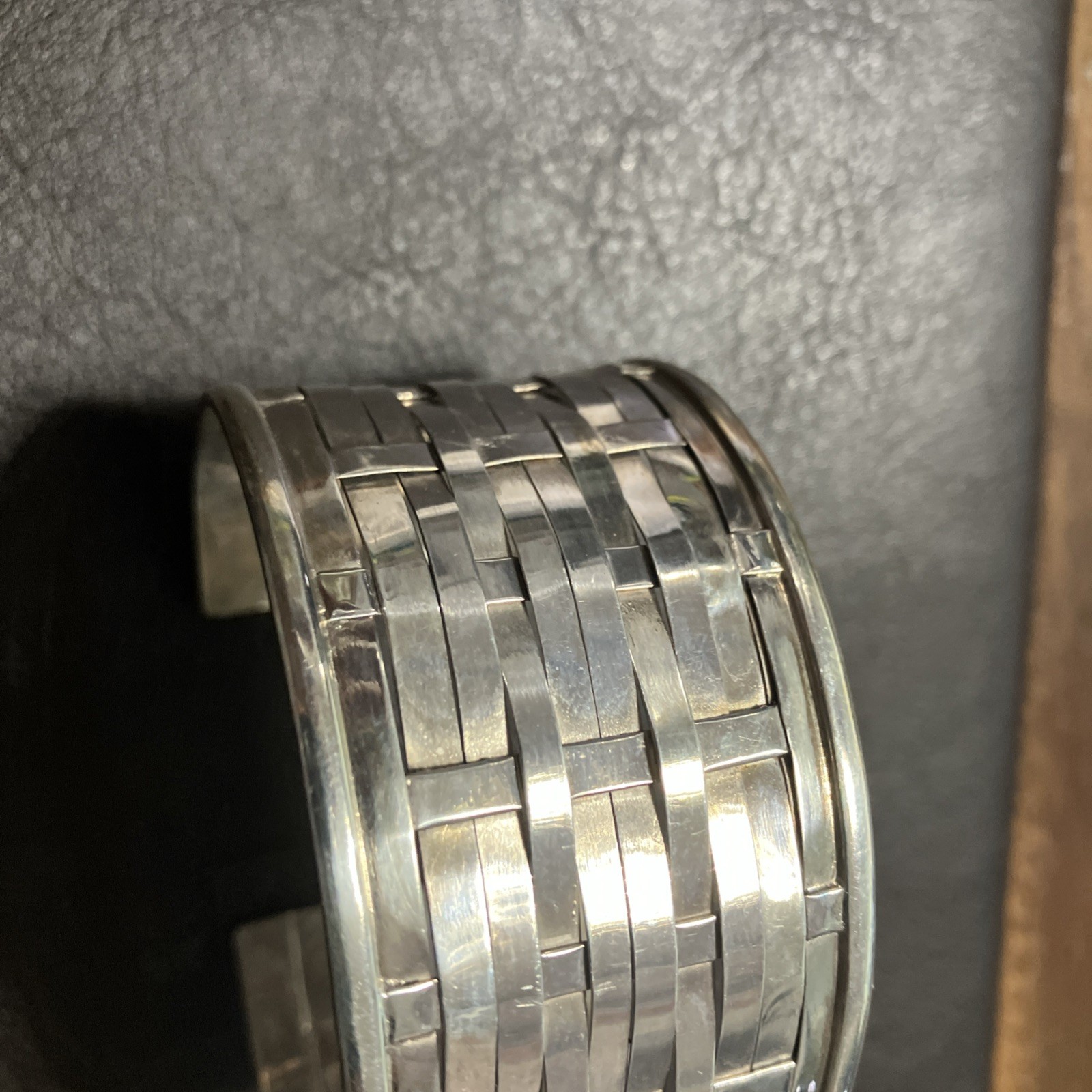 Sterling Silver 925 Cuff Woven 35 Grams Adult Unisex Adjustable