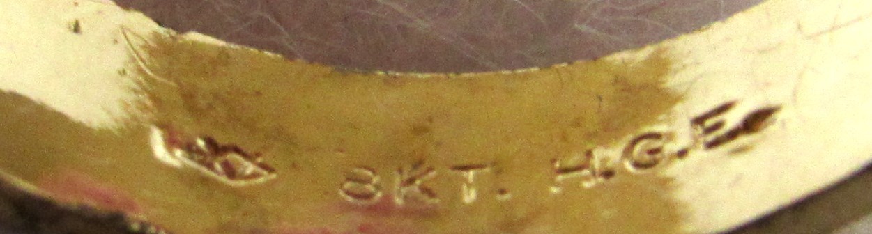 Vintage Men’s US Army Red Stone Ring 8 KT Gold – H.G.E. Size 10 1/4, 10.7 Grams