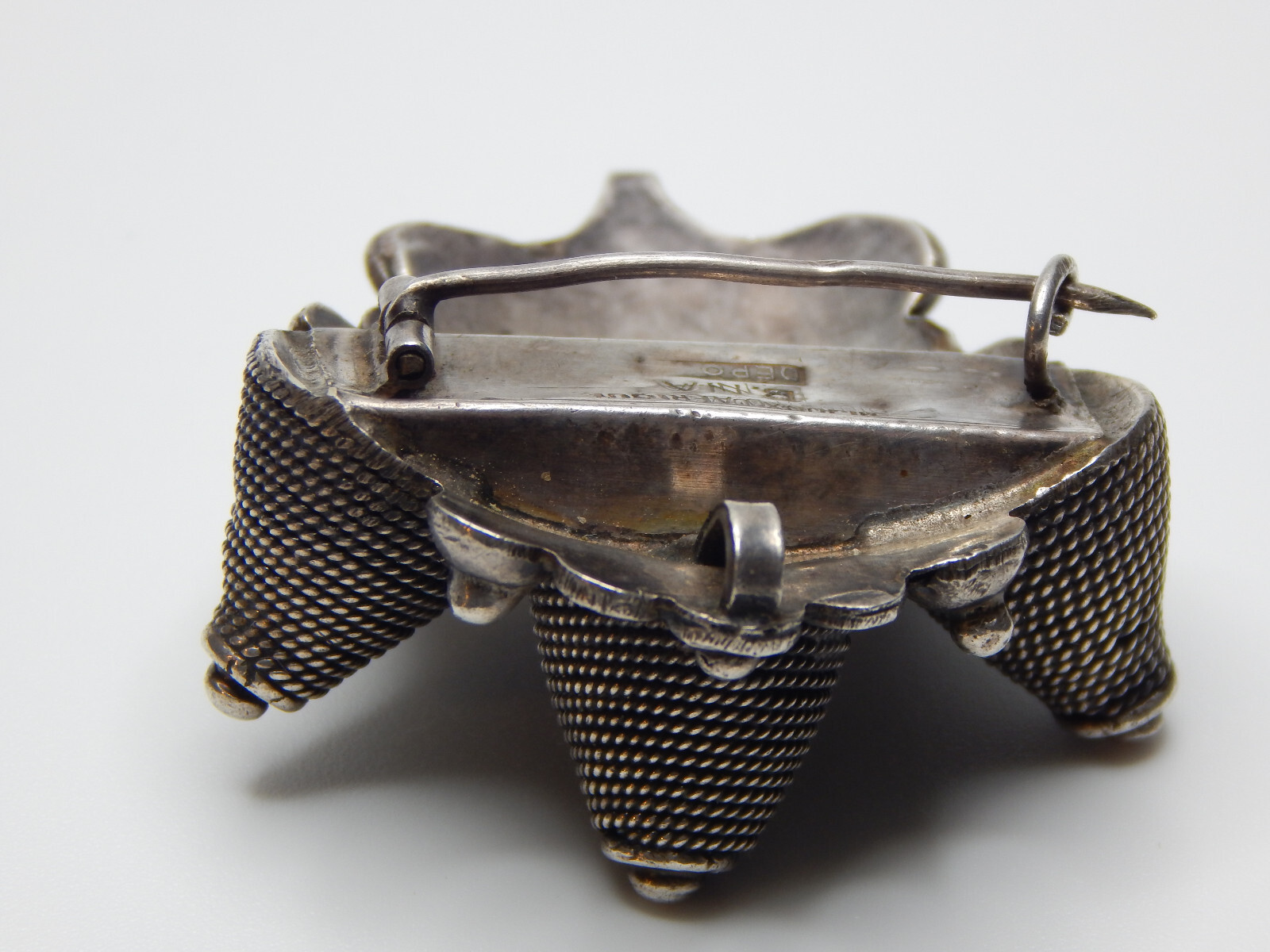 Art Deco African Sterling Silver Brooch-Pendant, Signed B.N.A., Depose