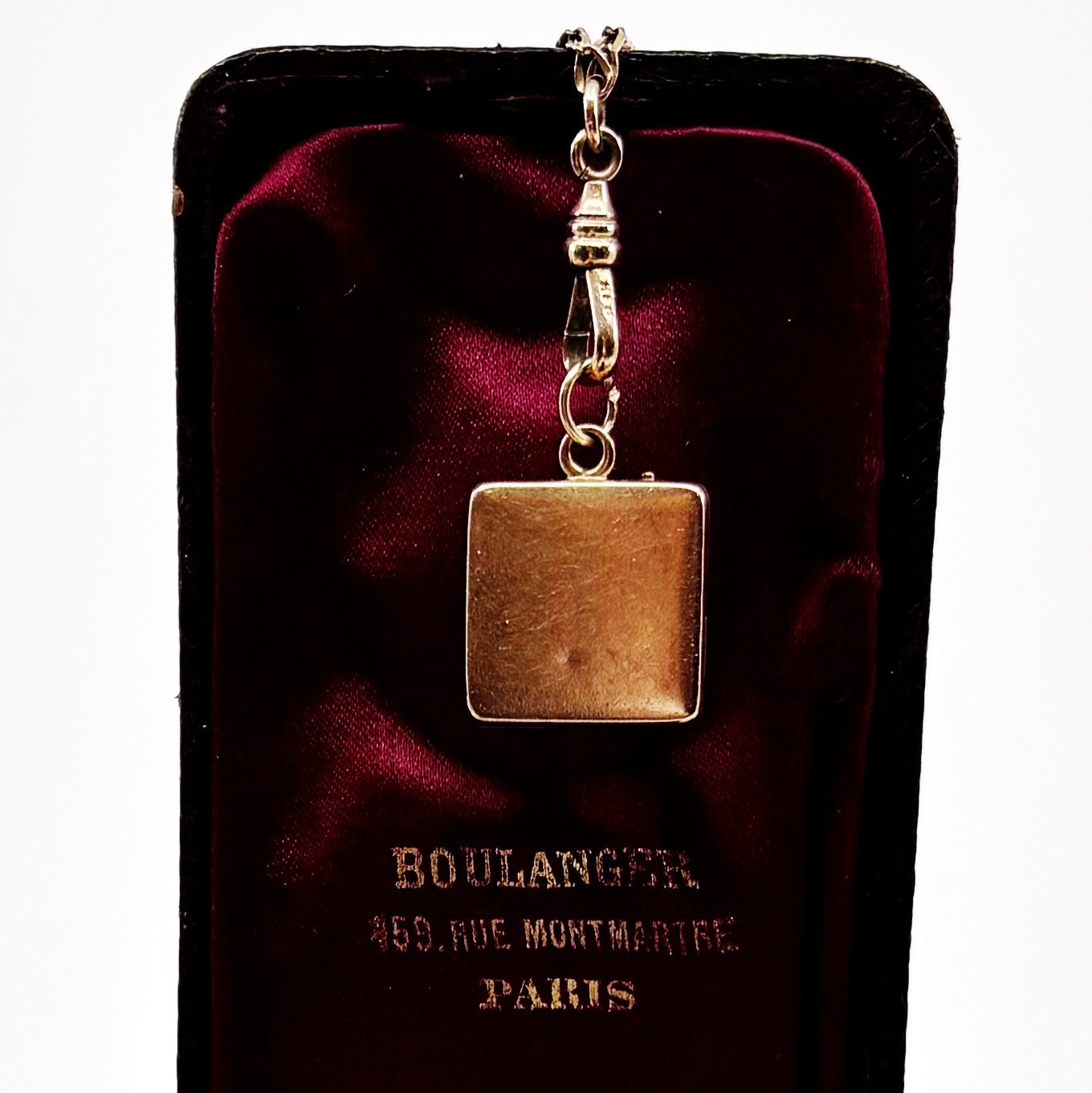 Antique 14K Diamond Locket Two Tone Old Cut Diamond Square Locket