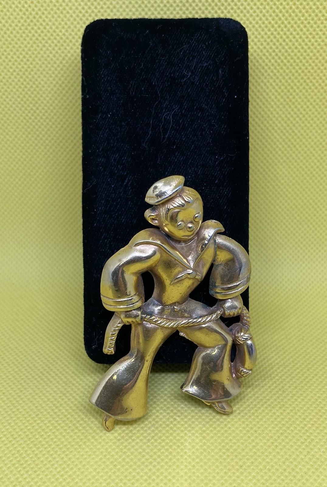 Rare 1940’s Antique Vintage WWII US Navy Sailor Man In Uniform Jewelry Pin