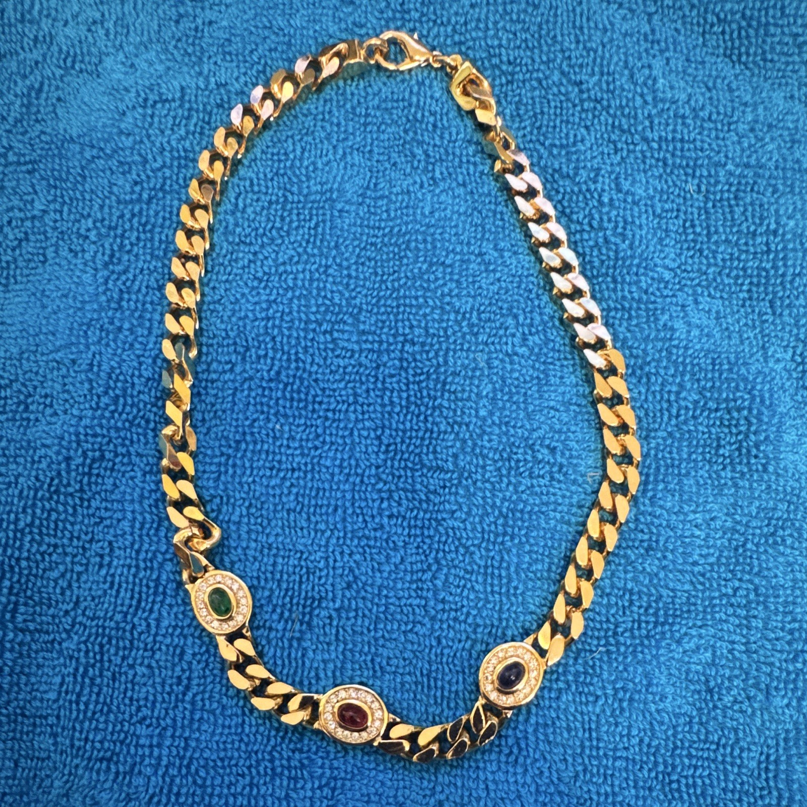 Dior collar necklace chain with 3 stones