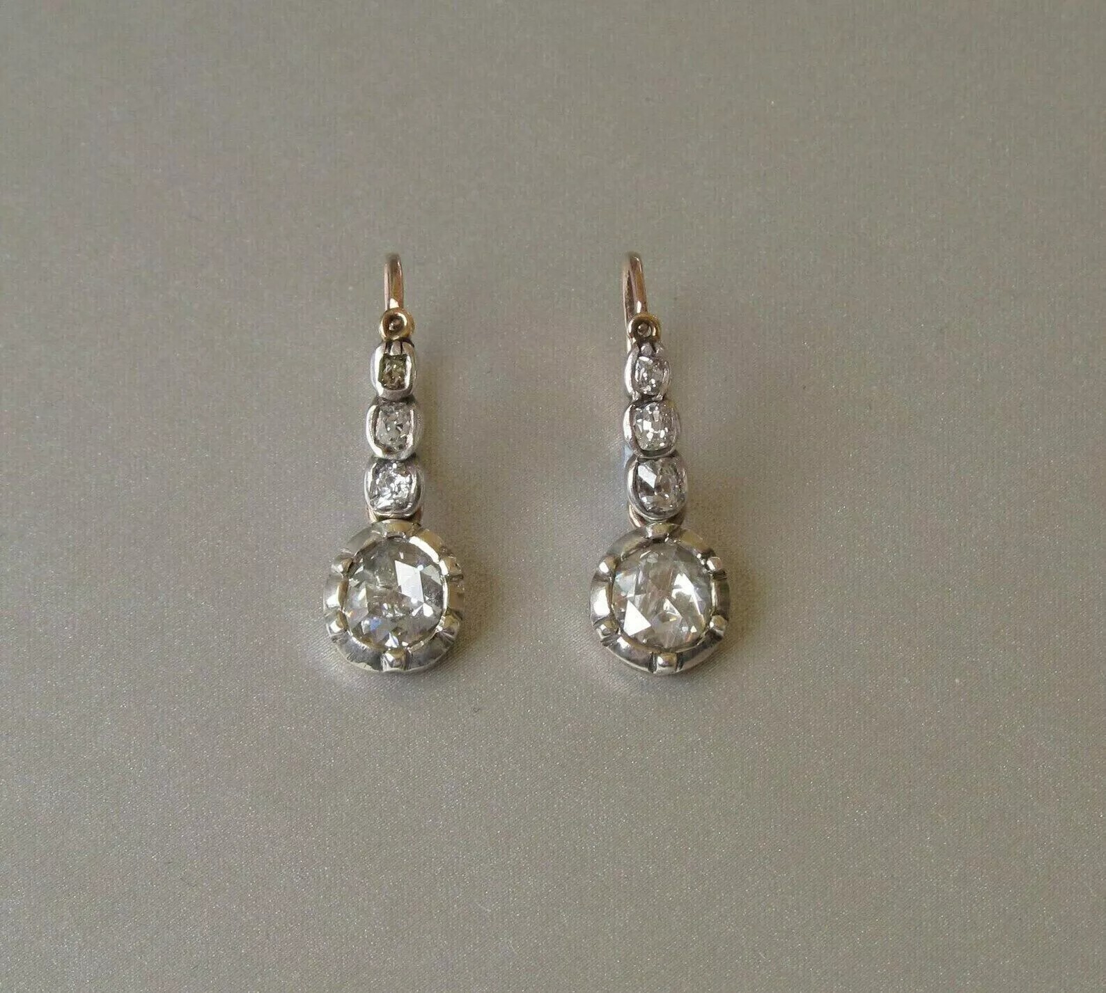 Art Deco Lab-Created Diamond Drop Dangle Wedding Earring 14K White Gold Finish