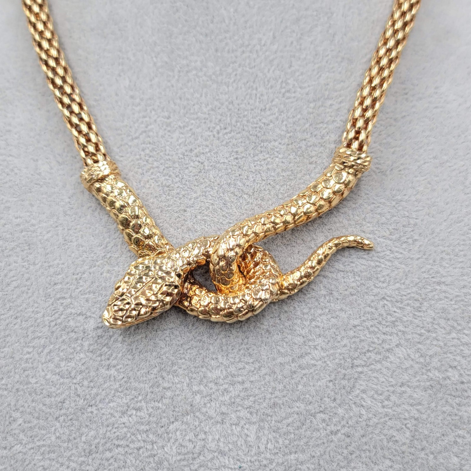 Vintage Signed Snake Collar Necklace Made in Italy Unknown Signature 20″