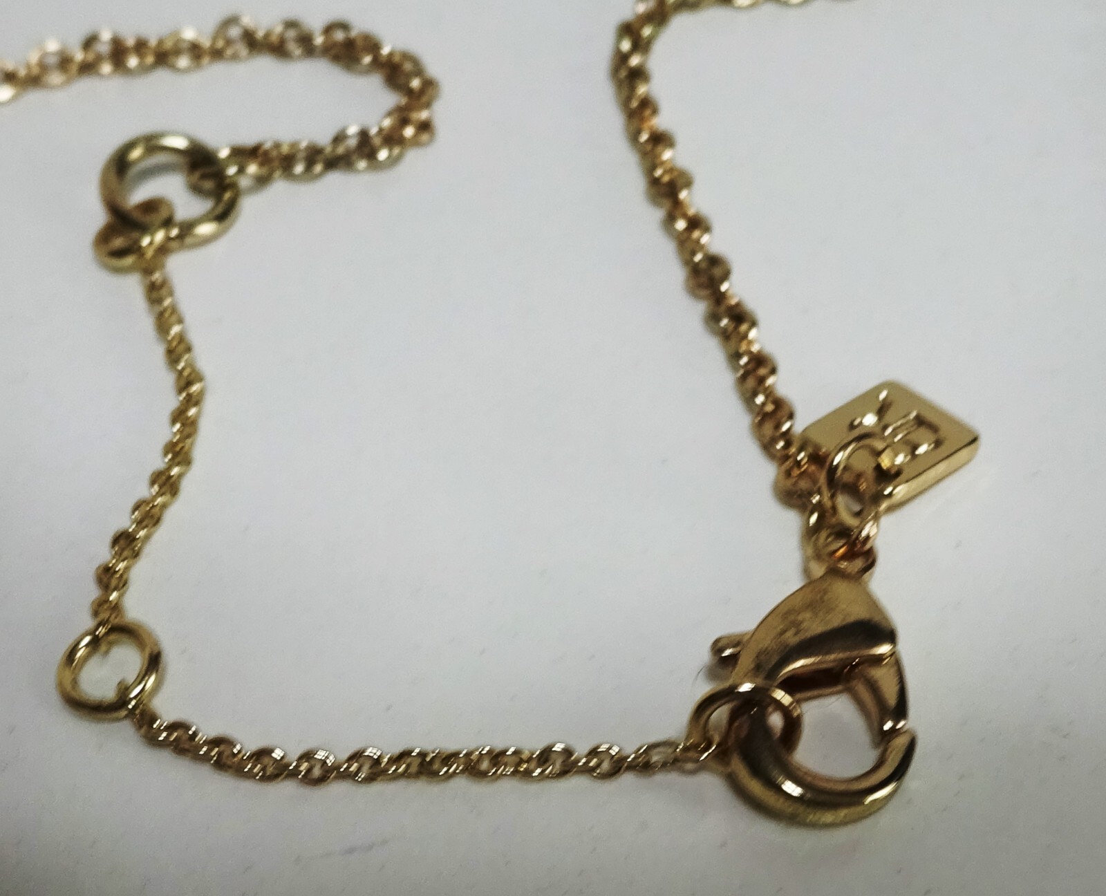 Fancy Banana Republic Pendant Necklace with Clear and Light Blue Lucite Settings