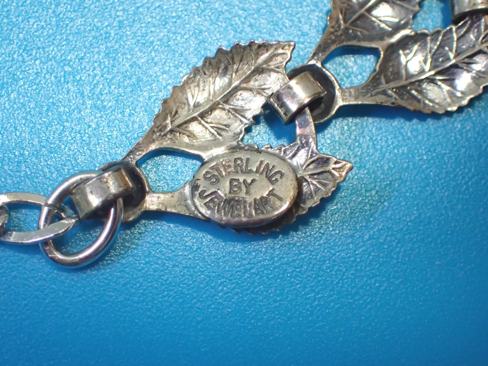 Vintage Sterling Silver Leaves Necklace, Bracelet and Earrings by Jewelart