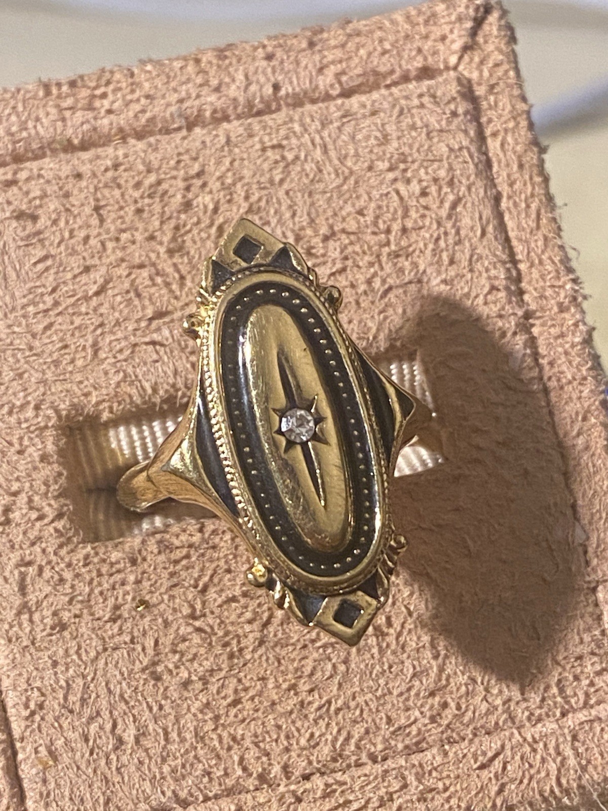 Vintage Avon Kensington Ring Gold Tone Victorian Style Size 6.5 Signed Jewelry