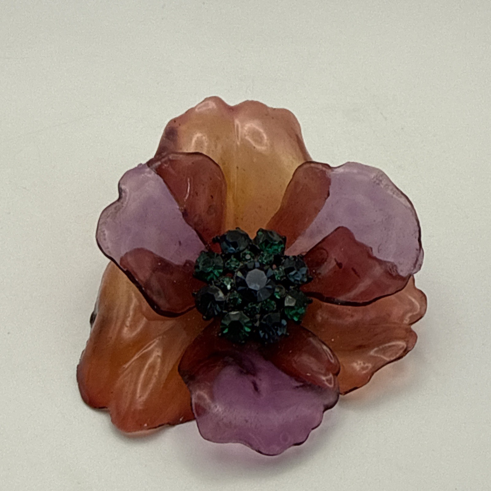 Vintage Rhinestone Celluloid Acetate 3-D Flower Pin And Butterfly Hair Clip